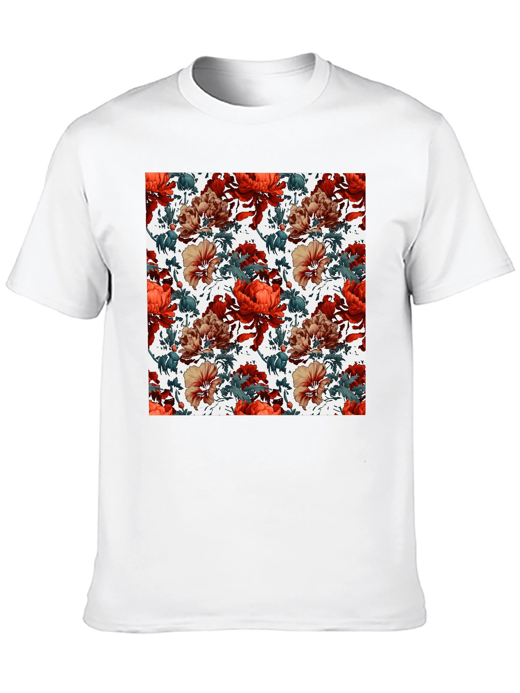 Floral Print Crew Neck T-Shirt