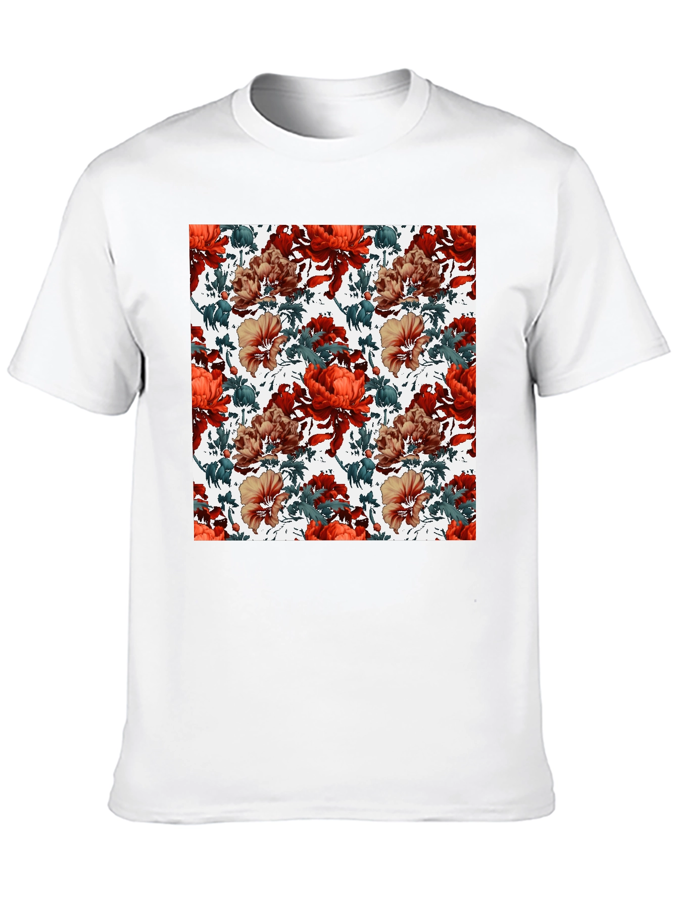 Floral Print Crew Neck T-Shirt