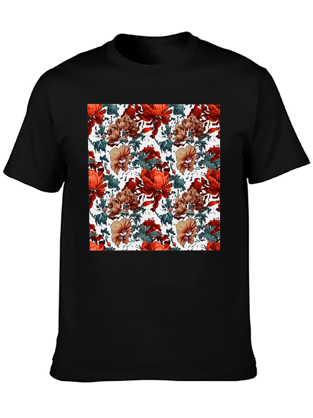 Floral Print Crew Neck T-Shirt