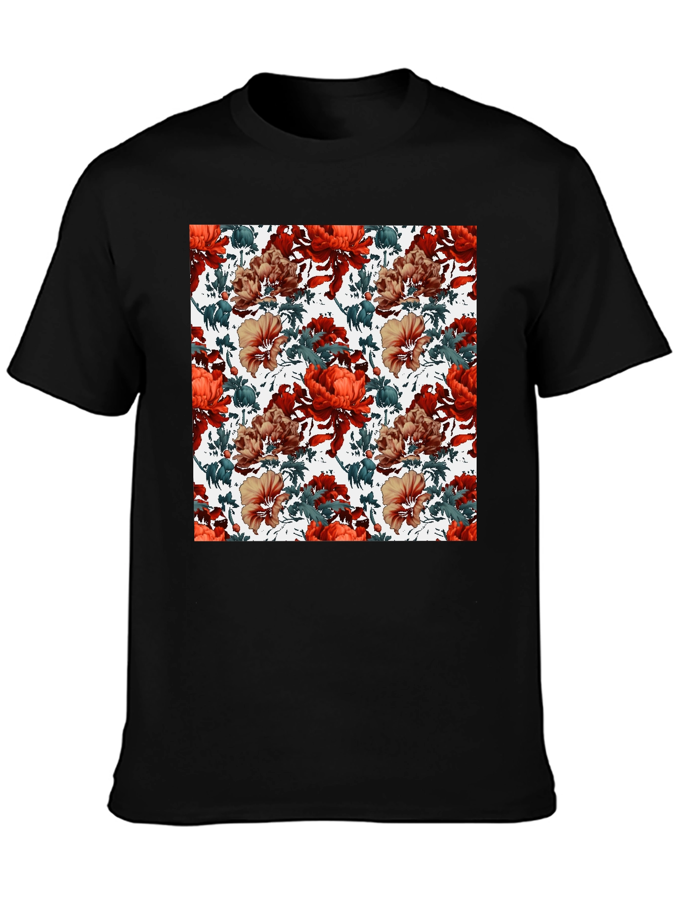 Floral Print Crew Neck T-Shirt