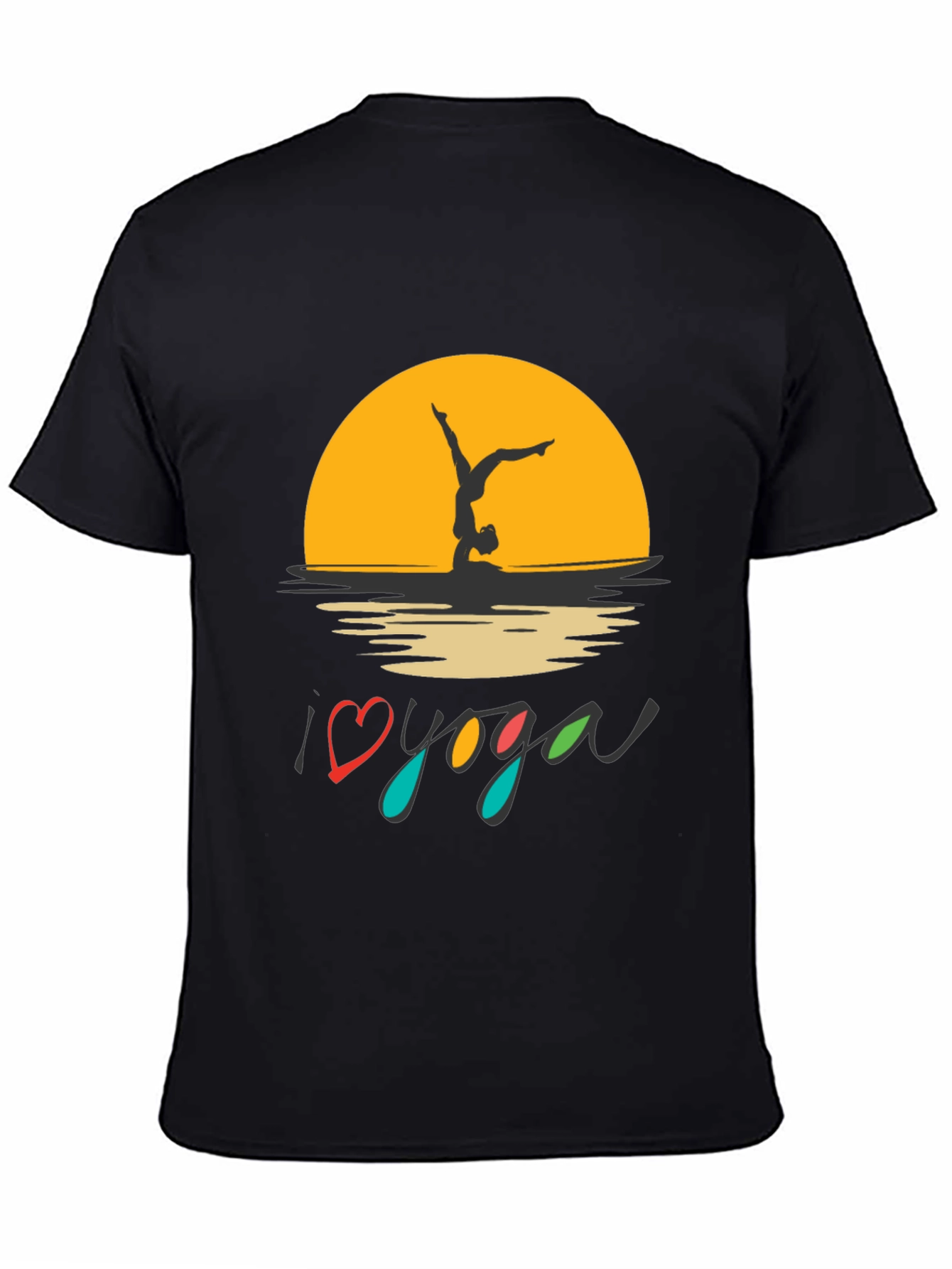 I Love Yoga Black Graphic Tee