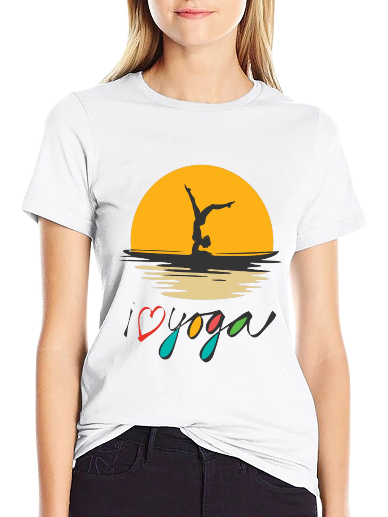 I Love Yoga Black Graphic Tee
