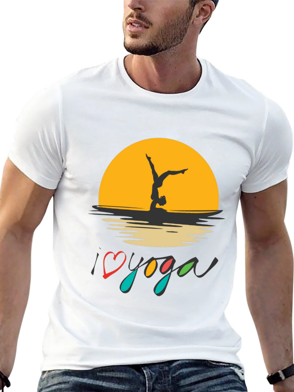 I Love Yoga Black Graphic Tee