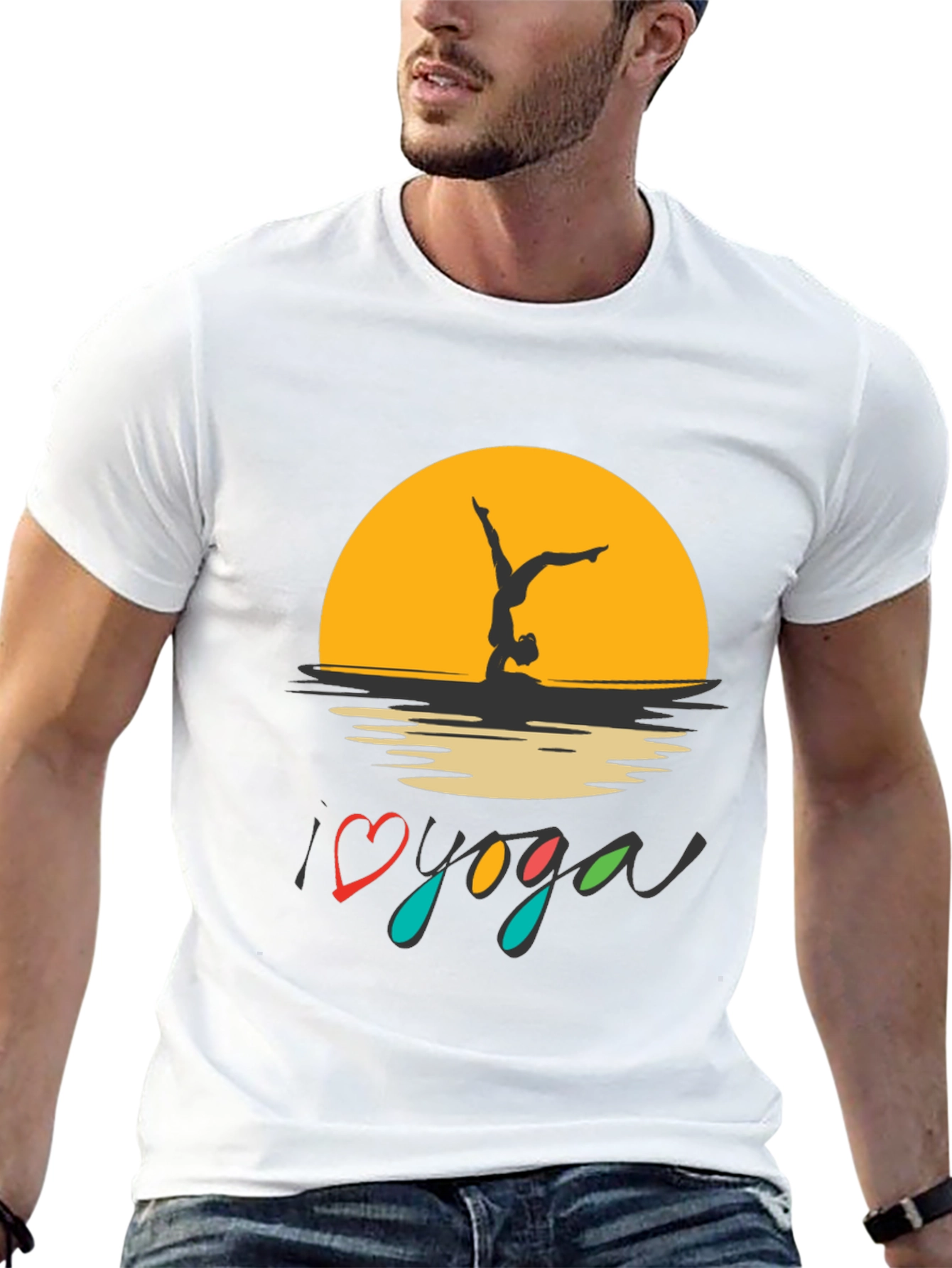 I Love Yoga Black Graphic Tee