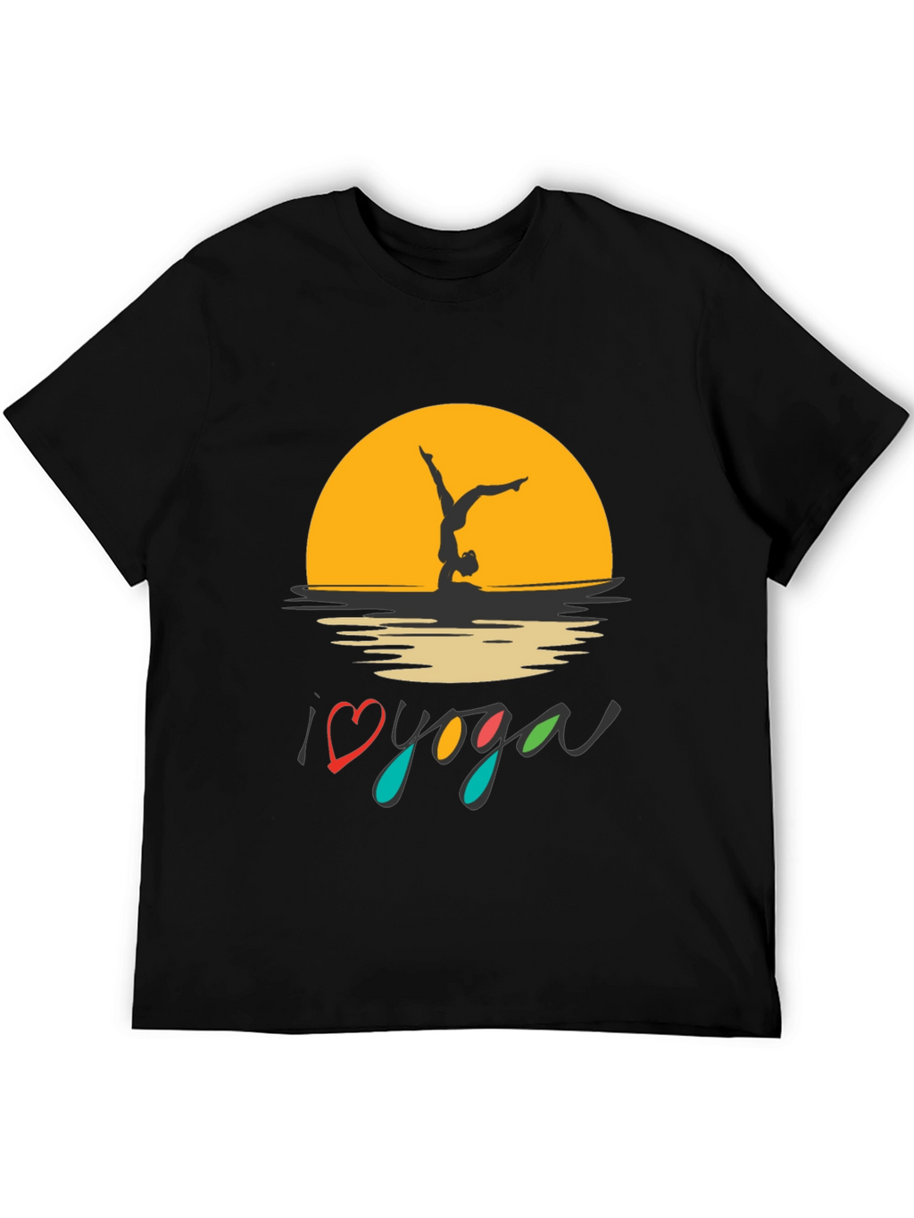 I Love Yoga Black Graphic Tee