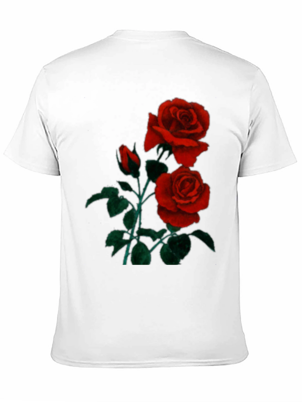 Black T-Shirt with Red Roses