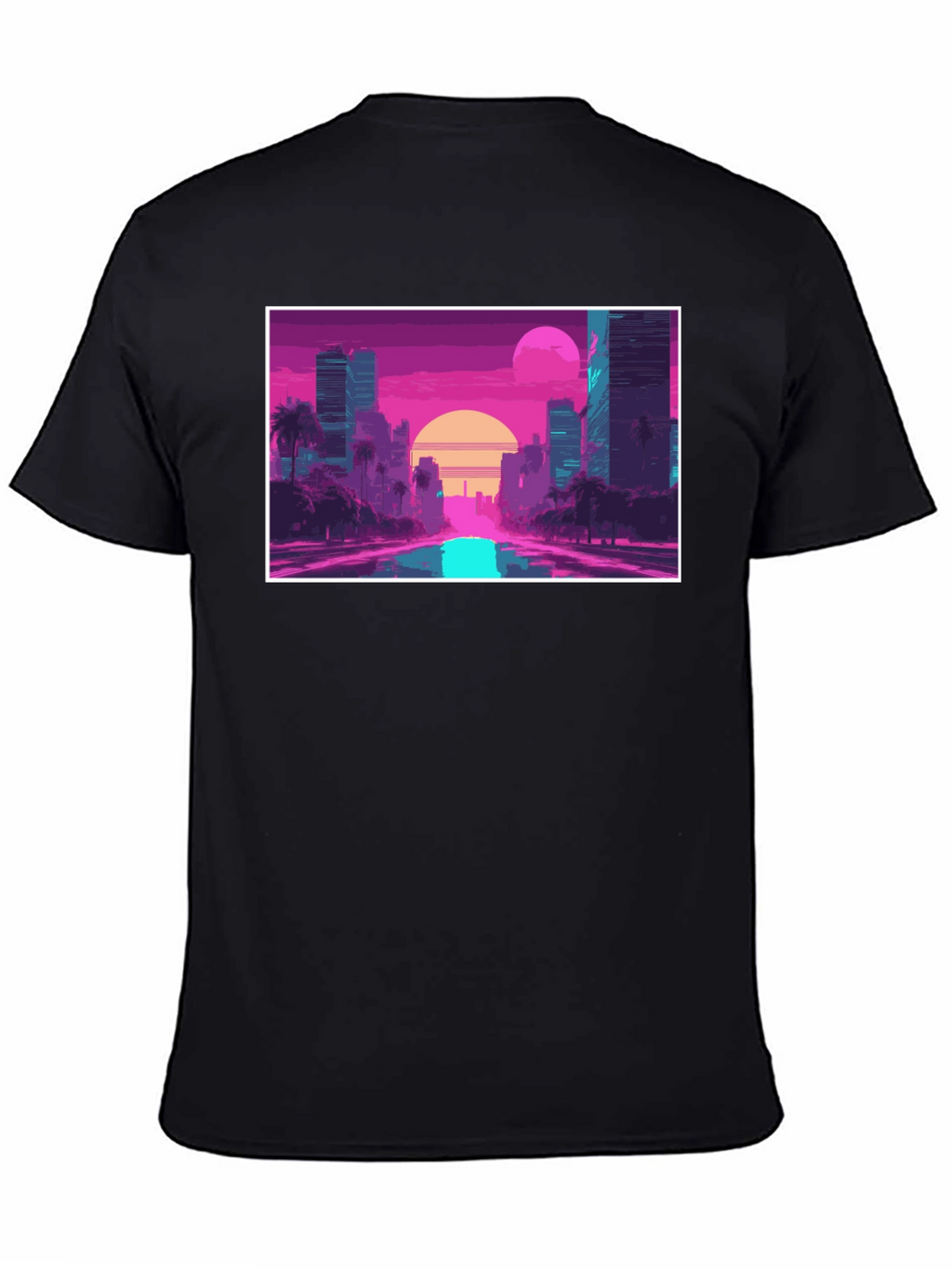 Retro Sunset Cityscape Graphic T-Shirt