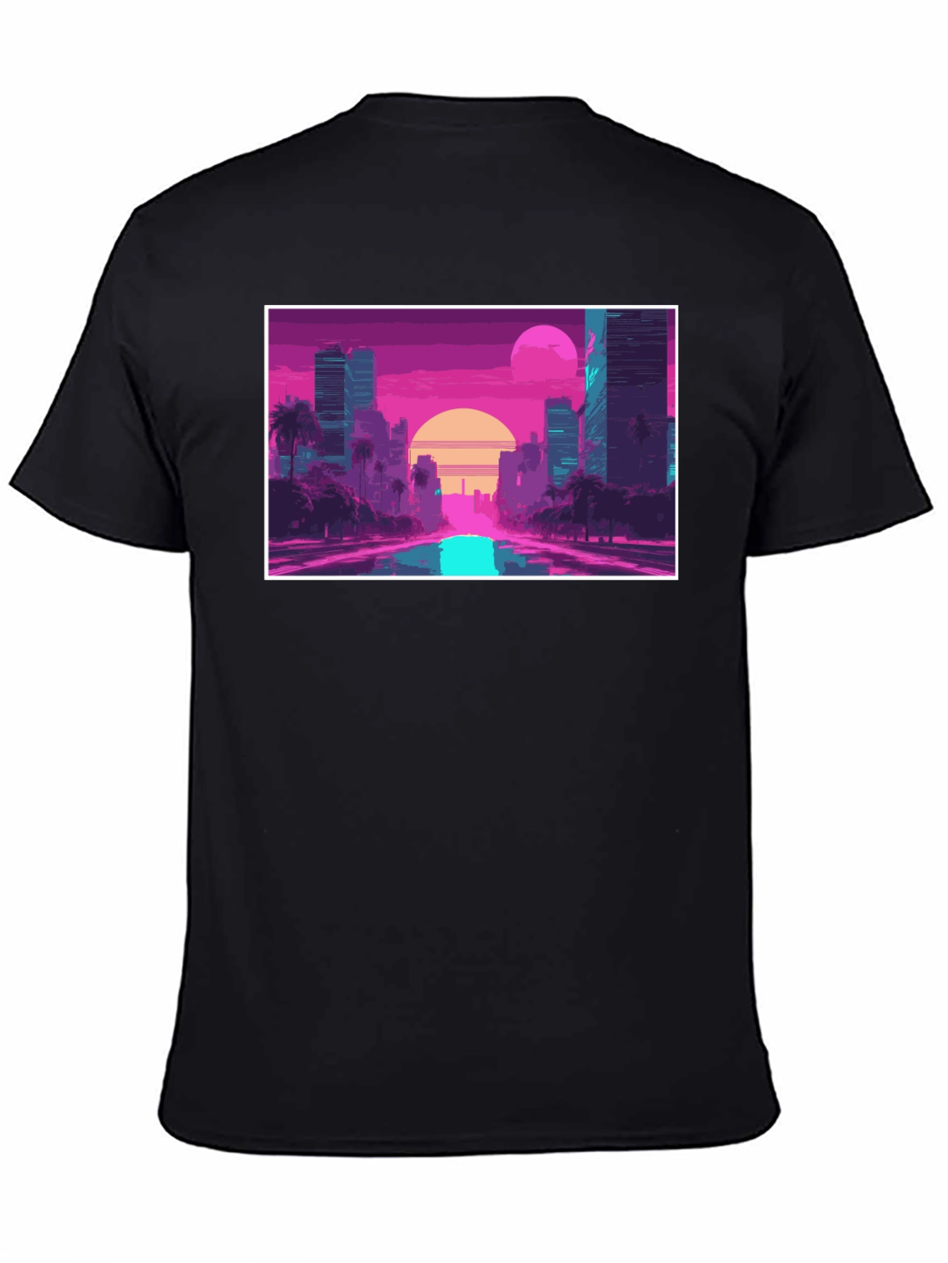 Retro Sunset Cityscape Graphic T-Shirt