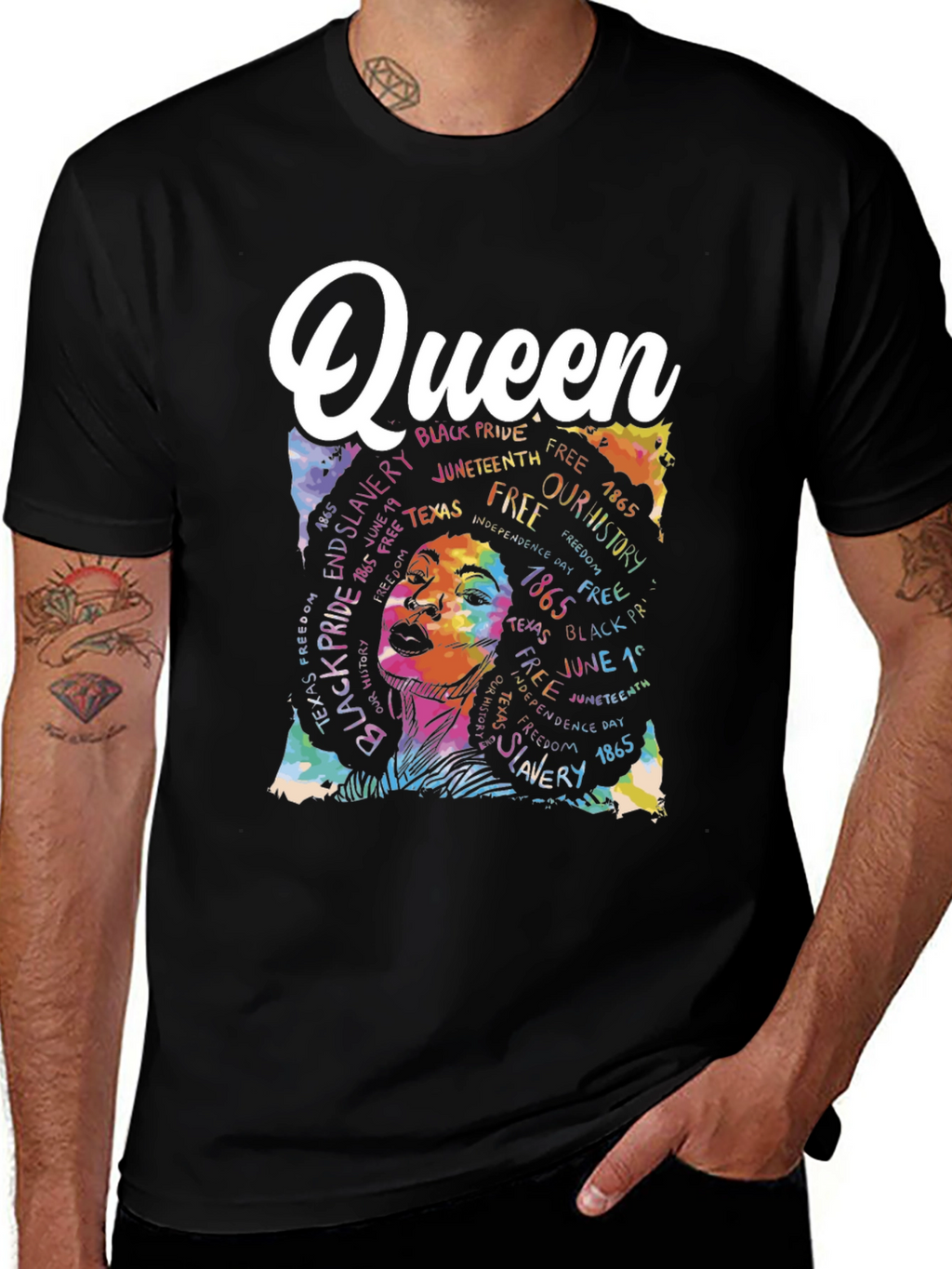 Black Queen Juneteenth Pride Graphic T-Shirt