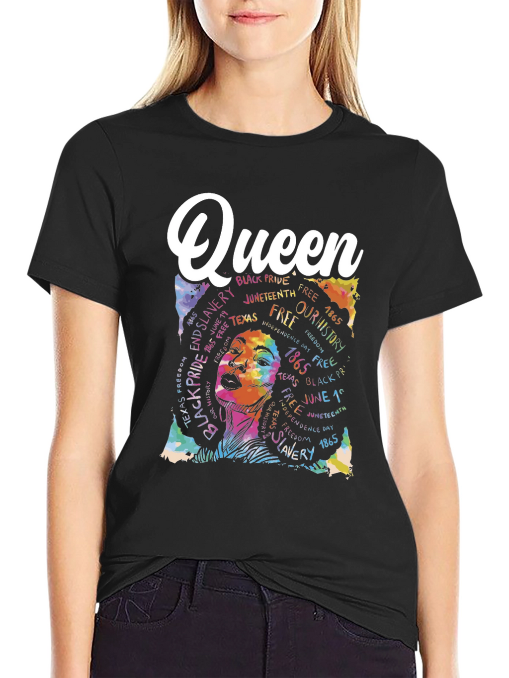 Black Queen Juneteenth Pride Graphic T-Shirt