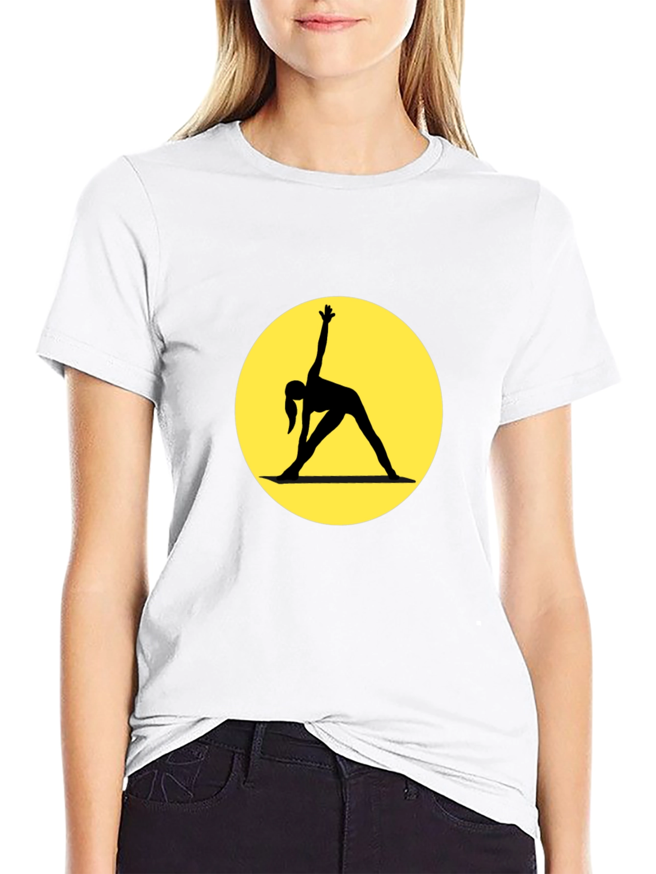 Yoga Pose Graphic Black T-Shirt