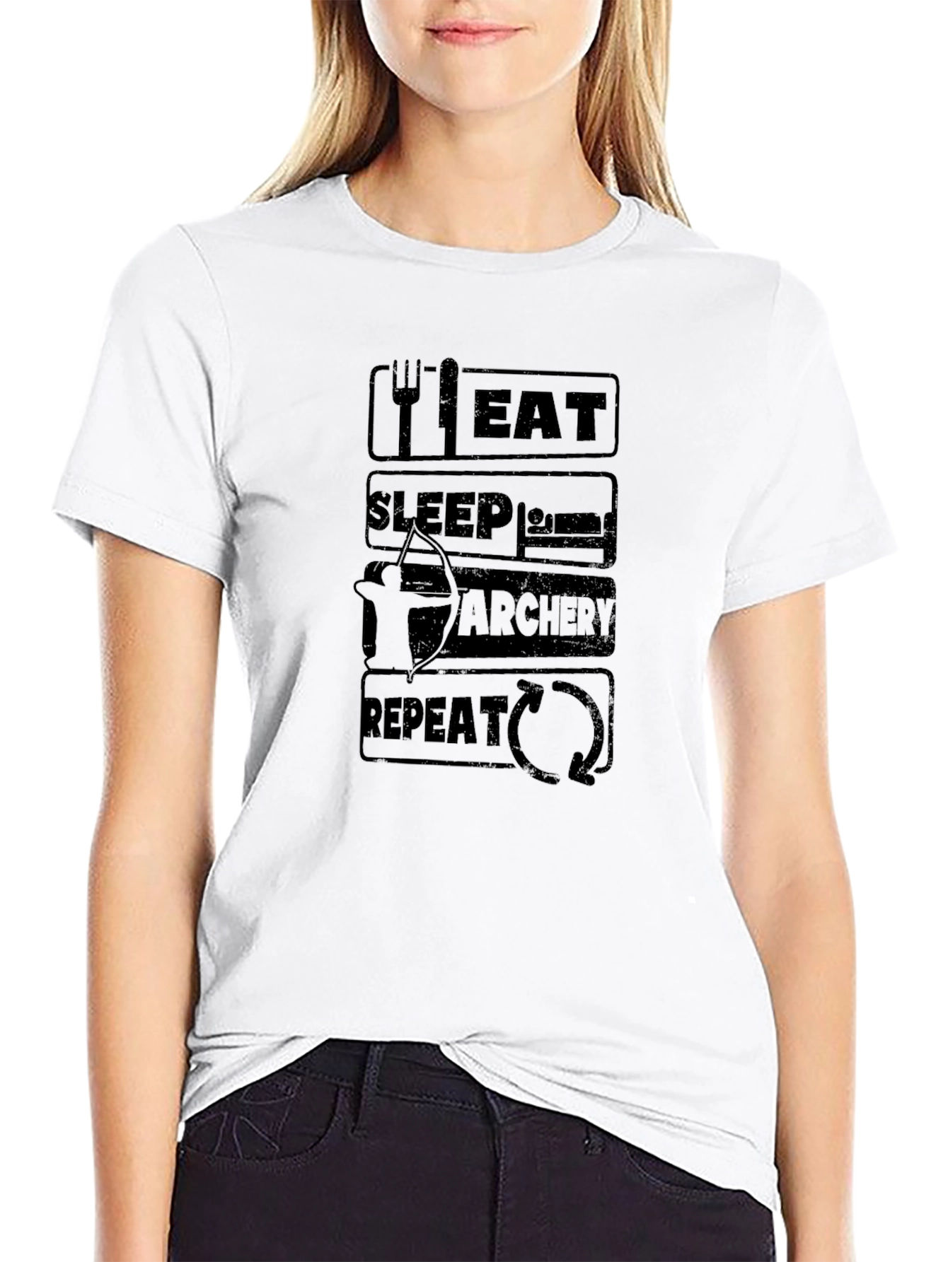 Eat Sleep Archery Repeat Black T-Shirt