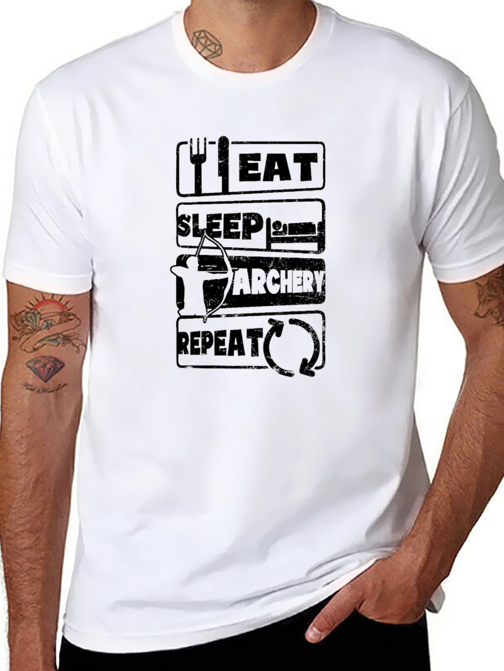 Eat Sleep Archery Repeat Black T-Shirt