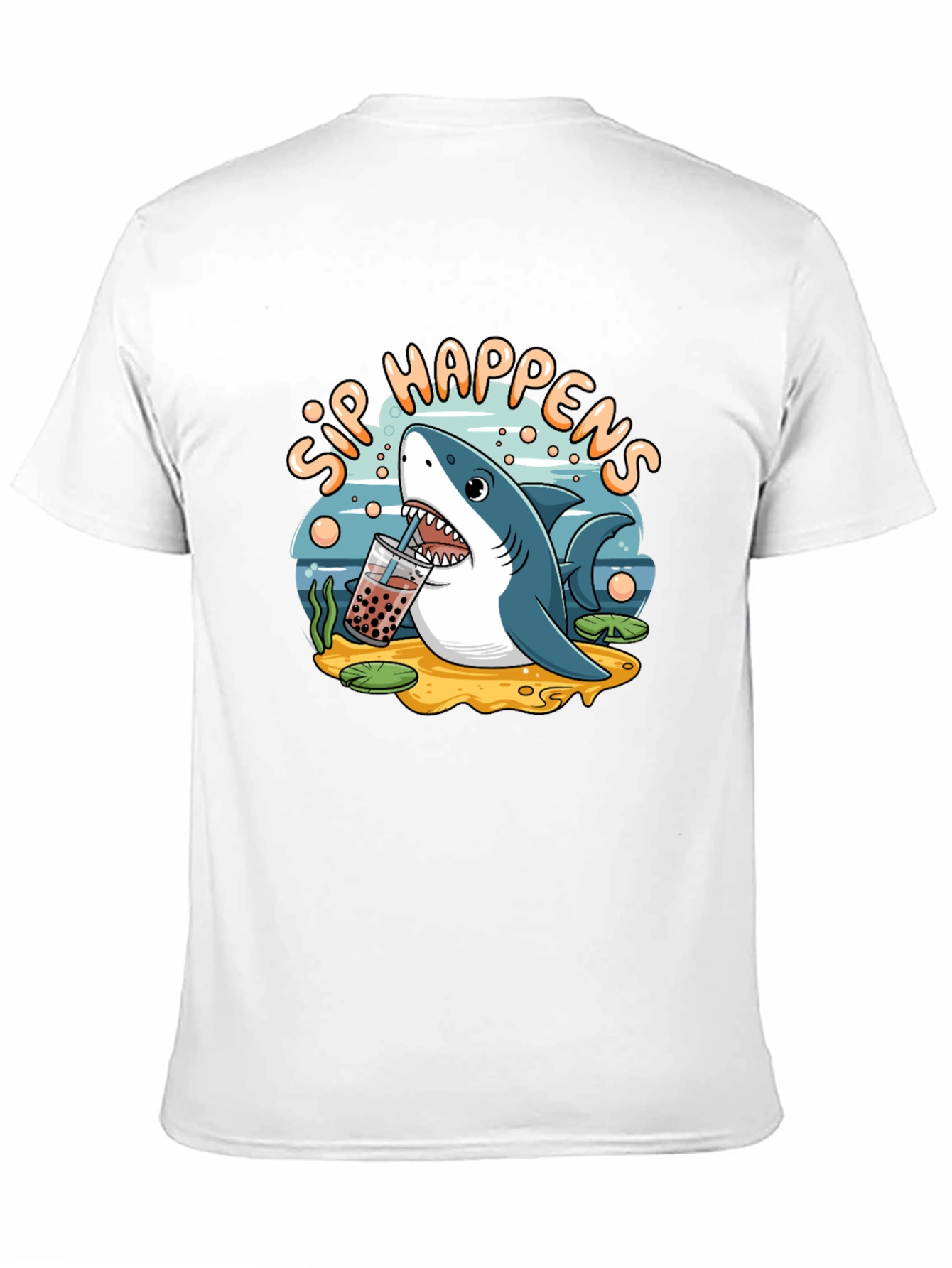 Sip Happens Shark T-Shirt - Bubble Tea Lover Tee