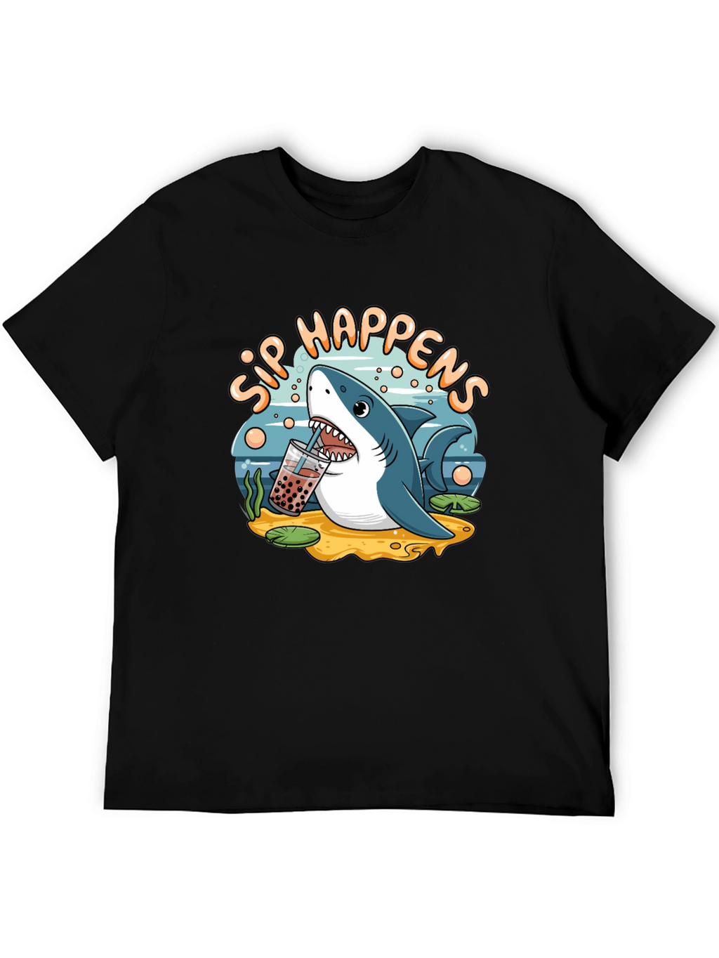 Sip Happens Shark T-Shirt - Bubble Tea Lover Tee