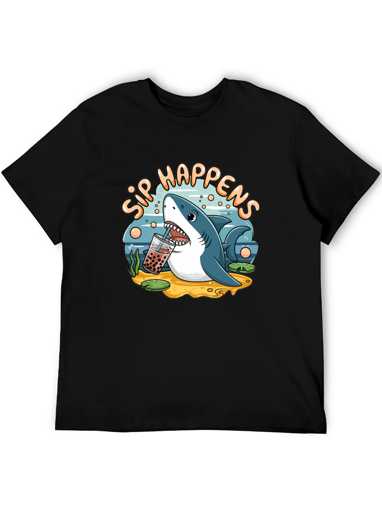 Sip Happens Shark T-Shirt - Bubble Tea Lover Tee