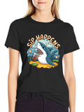 Sip Happens Shark T-Shirt - Bubble Tea Lover Tee