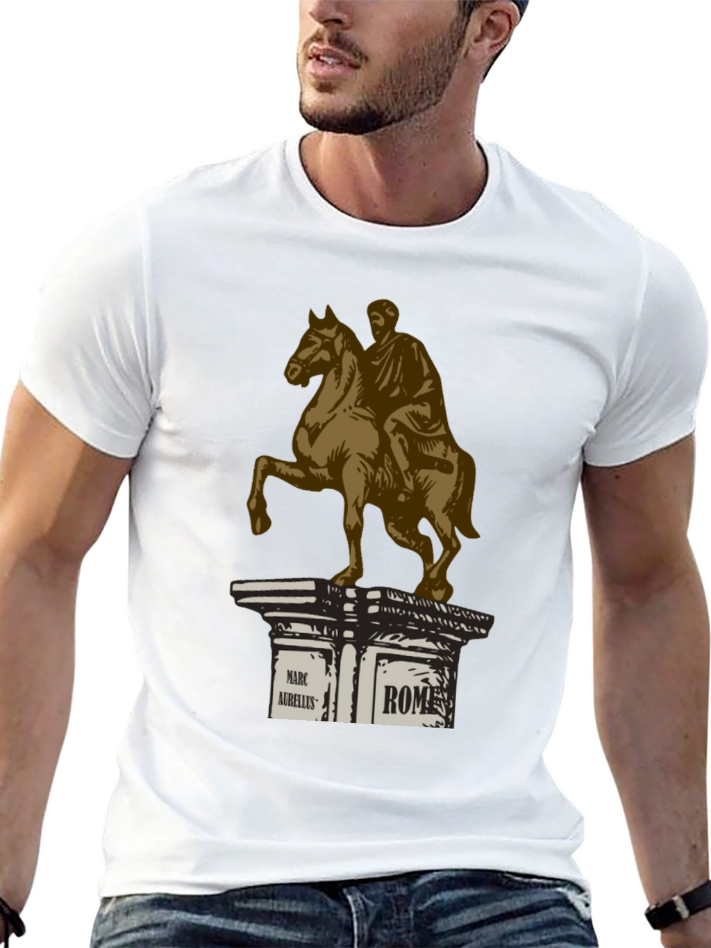 Marcus Aurelius Rome T-Shirt - Classic Equestrian Statue Design