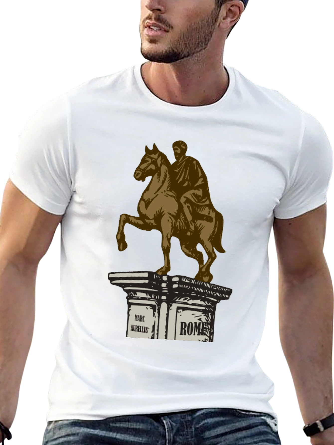 Marcus Aurelius Rome T-Shirt - Classic Equestrian Statue Design