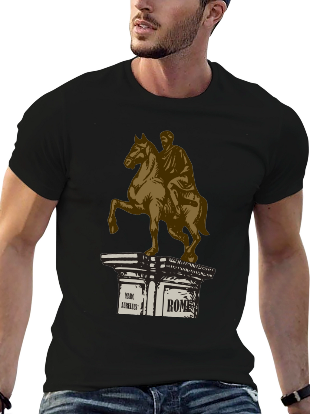 Marcus Aurelius Rome T-Shirt - Classic Equestrian Statue Design