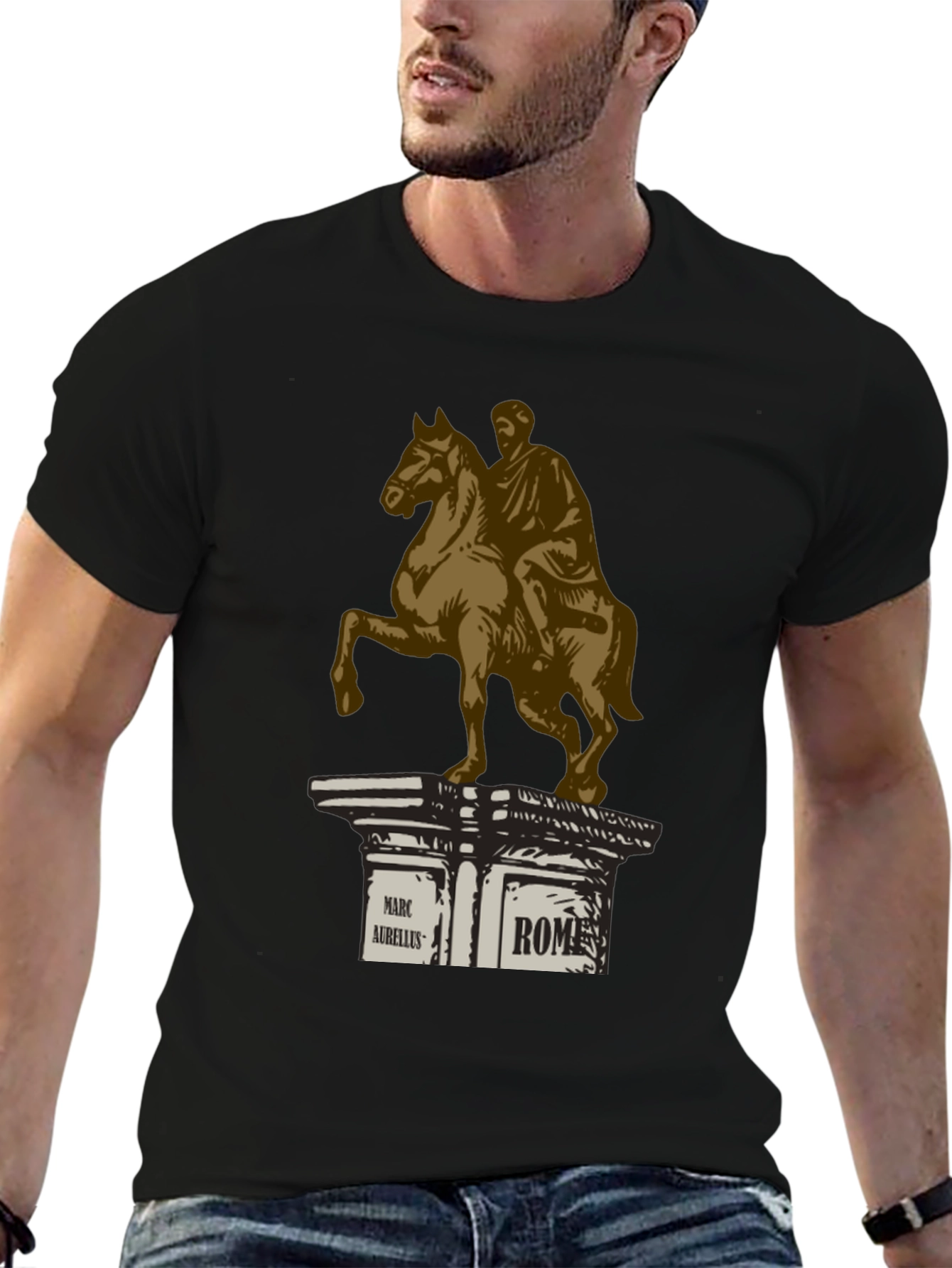 Marcus Aurelius Rome T-Shirt - Classic Equestrian Statue Design