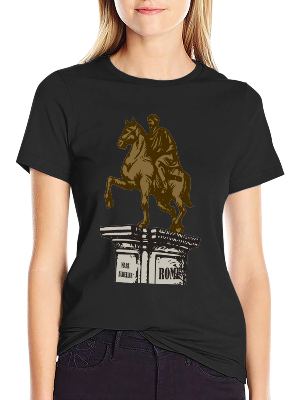 Marcus Aurelius Rome T-Shirt - Classic Equestrian Statue Design