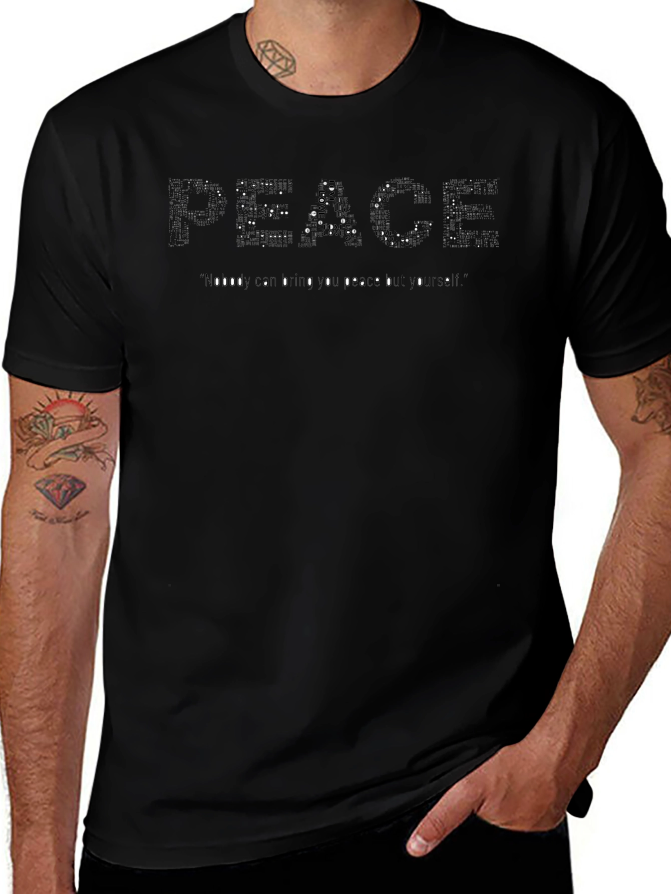 Peace Graphic Black T-Shirt