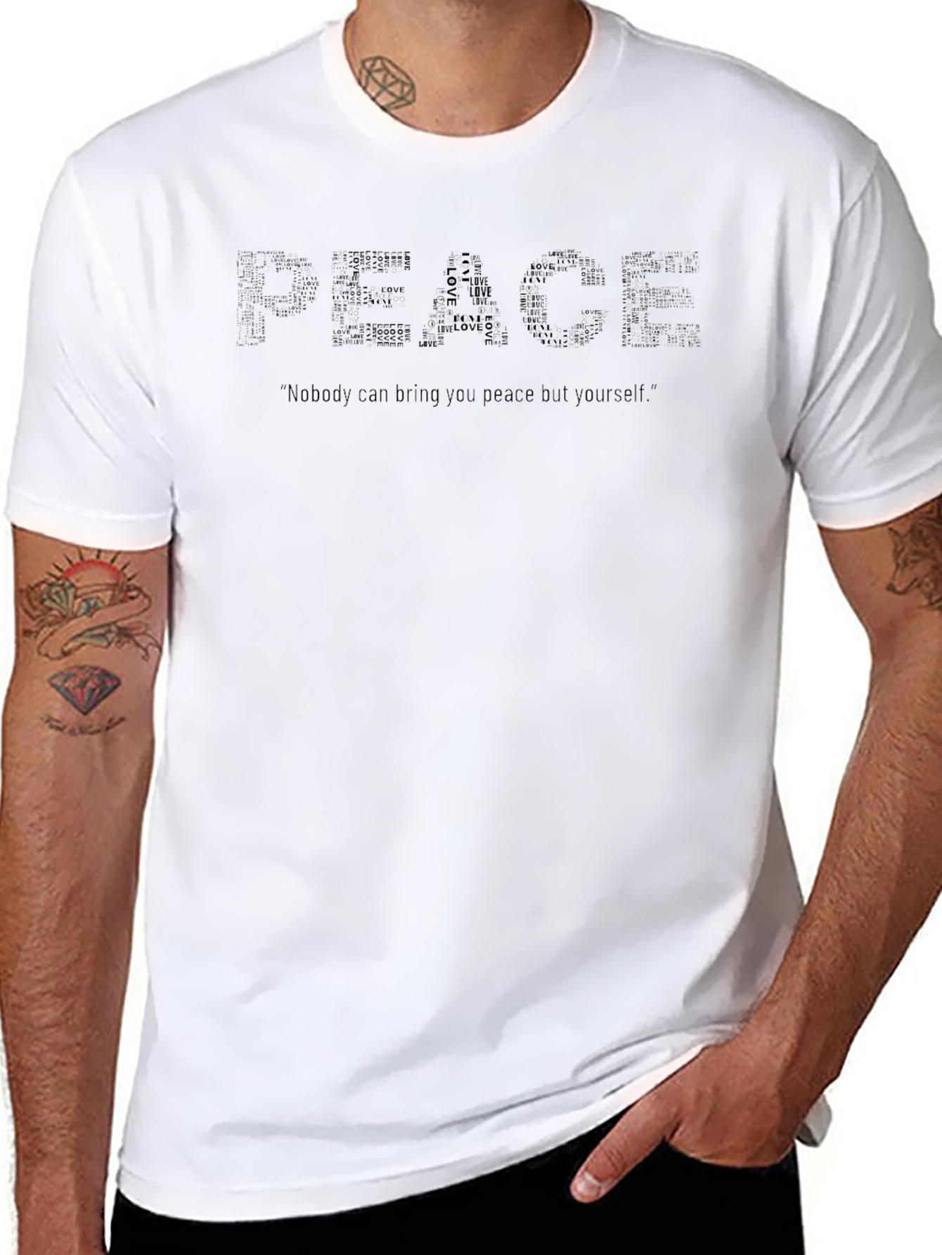 Peace Graphic Black T-Shirt