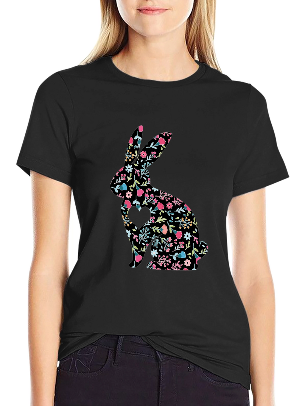 Floral Bunny T-Shirt - Cute Easter Tee