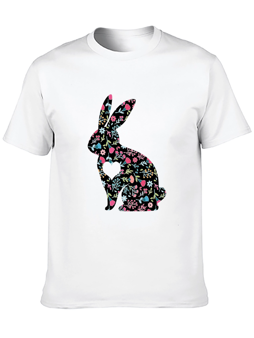 Floral Bunny T-Shirt - Cute Easter Tee