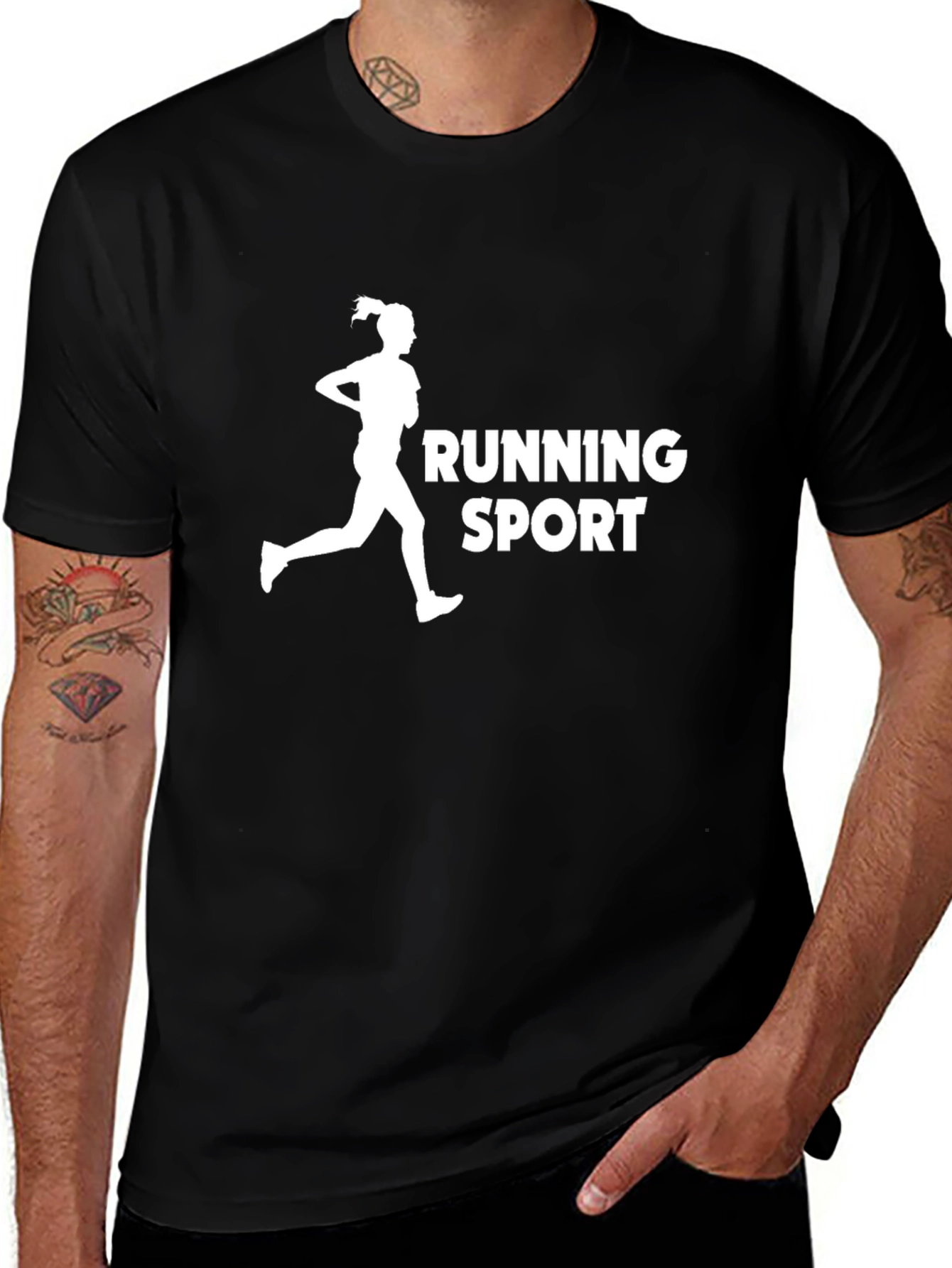 Running Sport Graphic Tee - Black