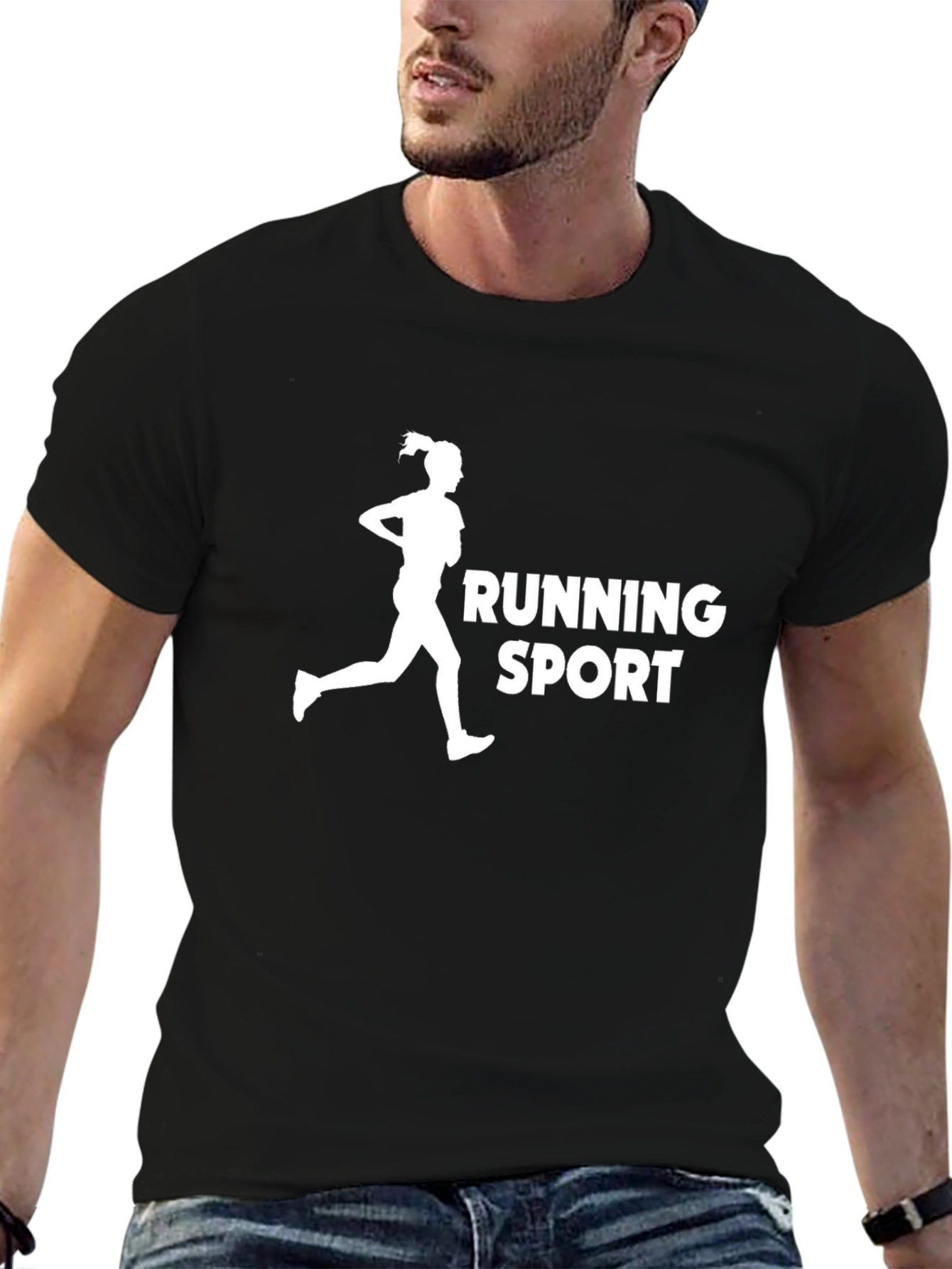 Running Sport Graphic Tee - Black