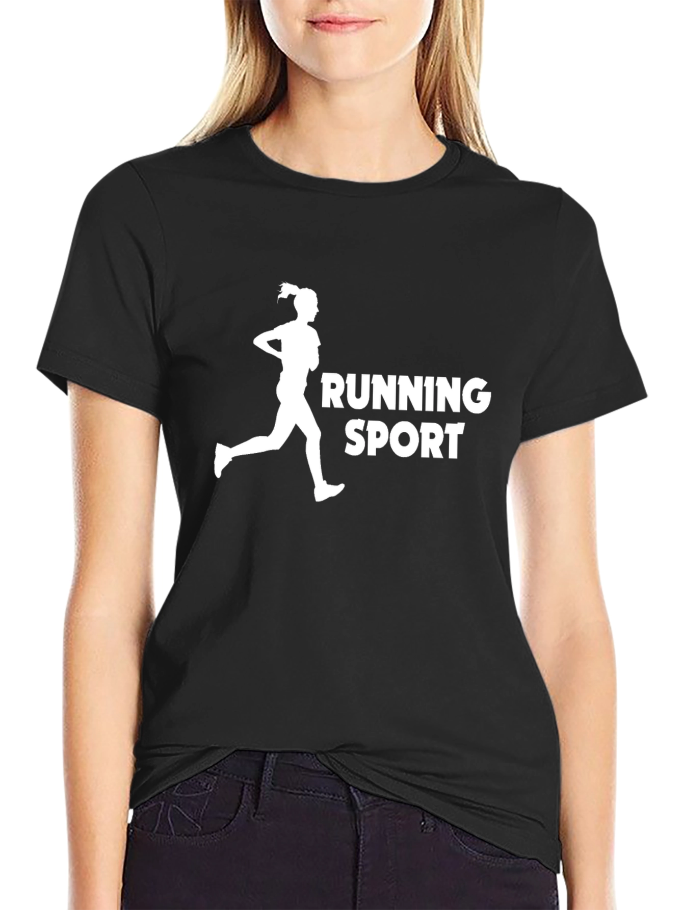 Running Sport Graphic Tee - Black