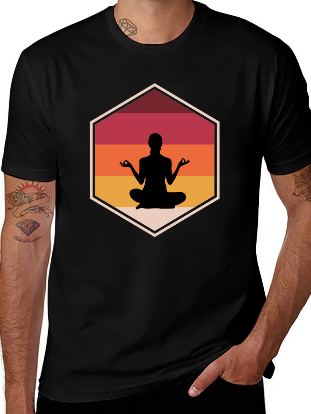 Zen Meditation Black T-Shirt