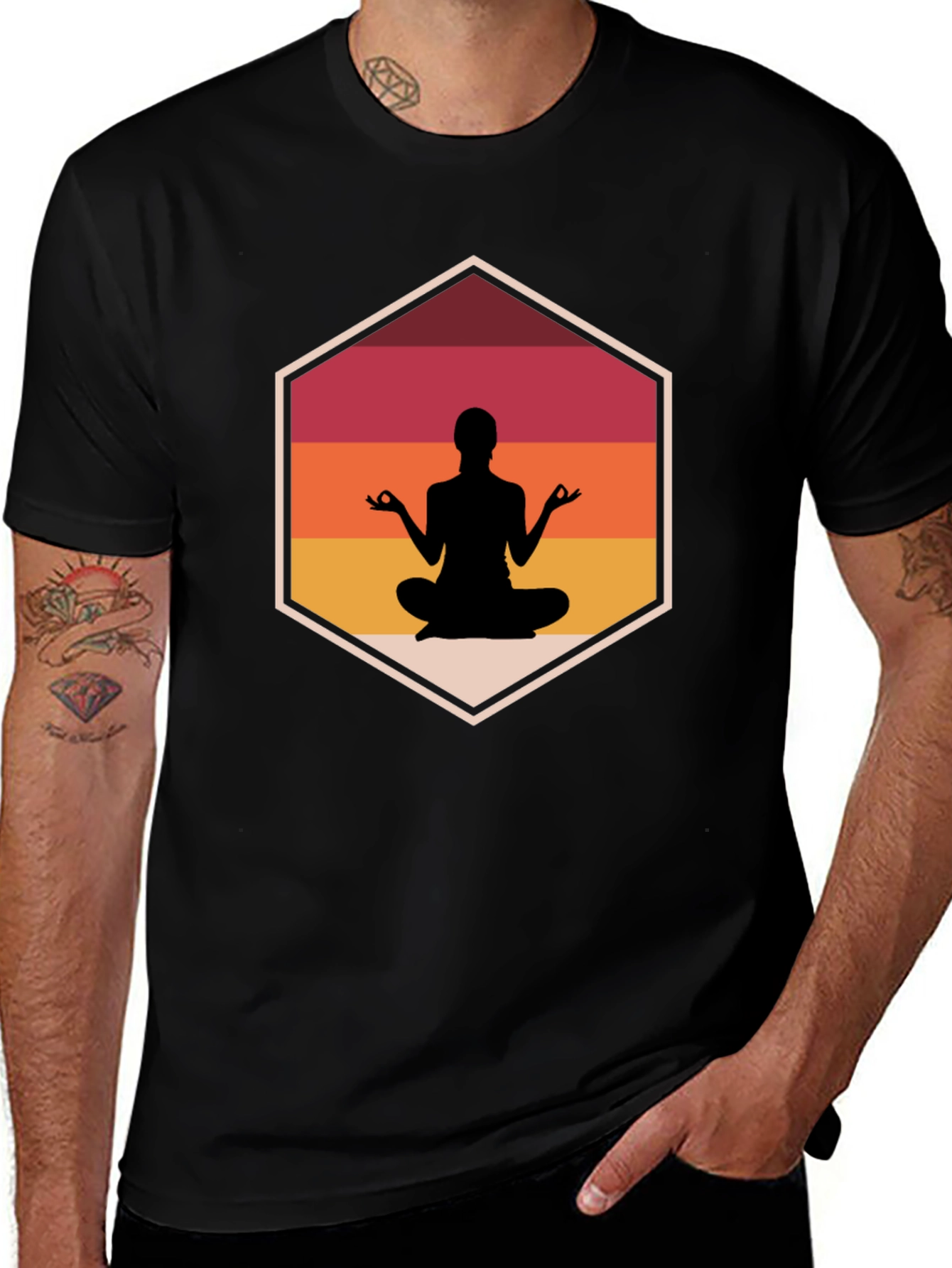 Zen Meditation Black T-Shirt