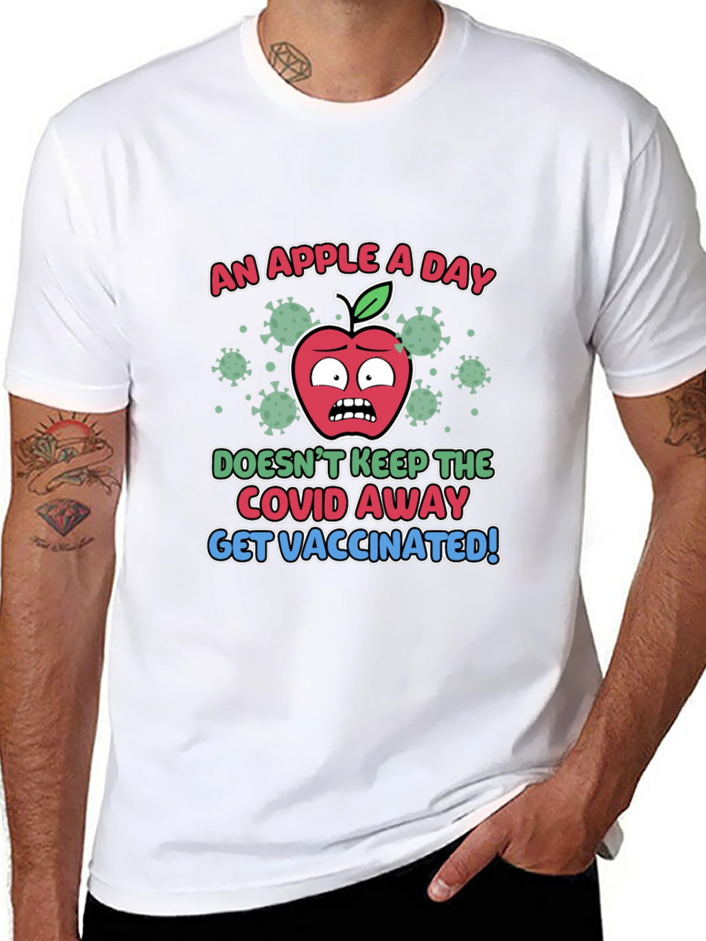 Get Vaccinated Apple Graphic T-Shirt