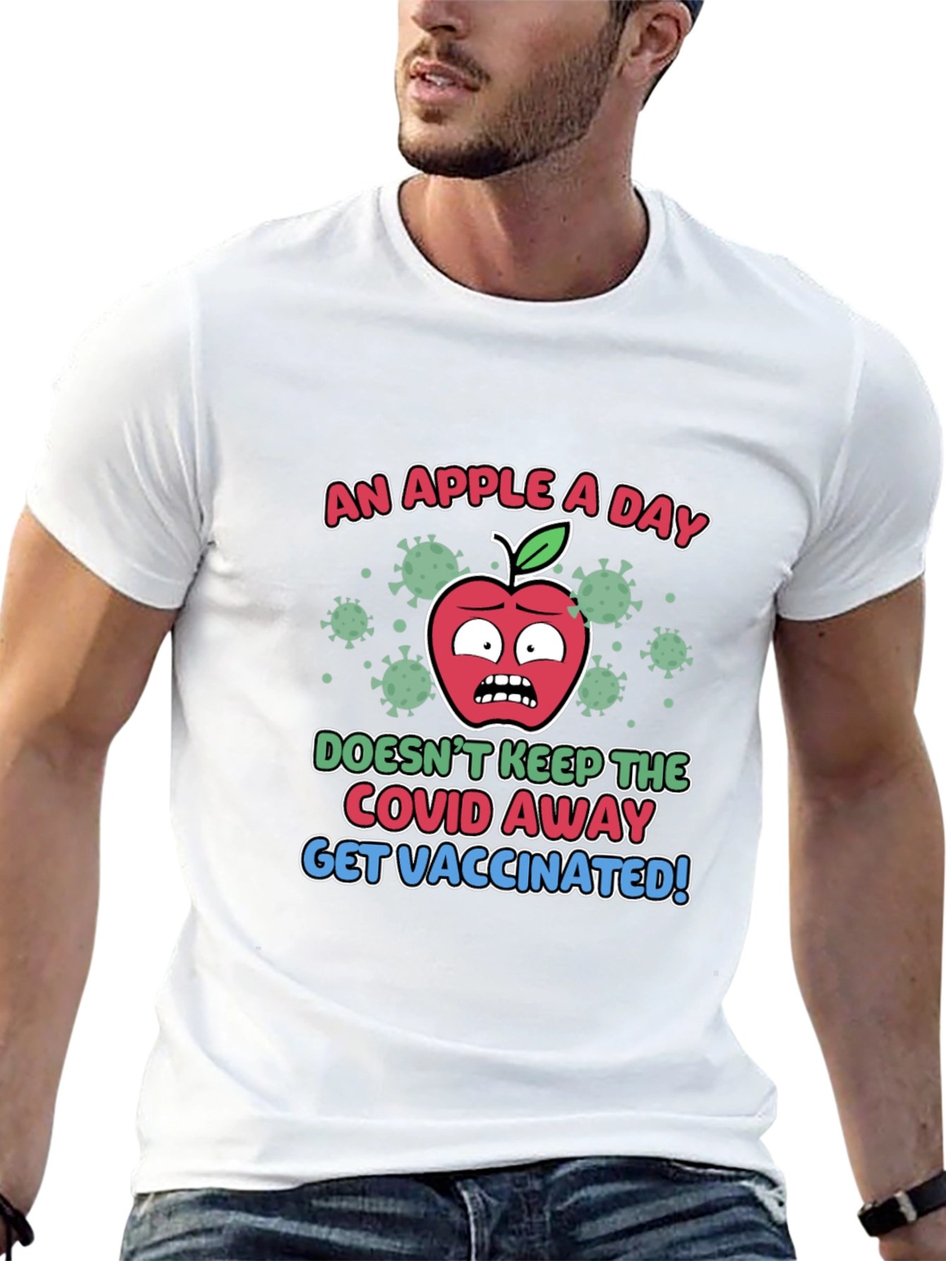 Get Vaccinated Apple Graphic T-Shirt