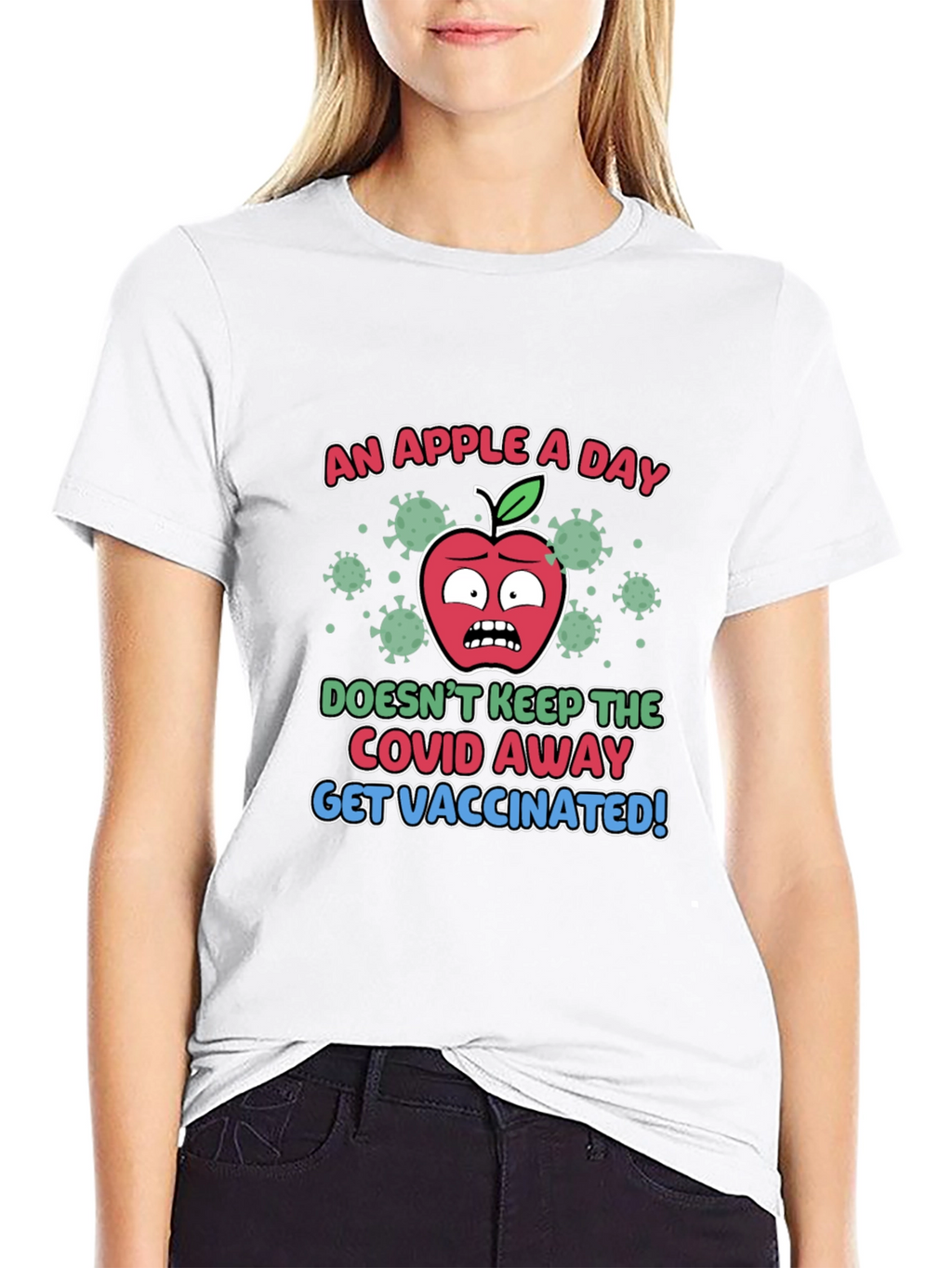 Get Vaccinated Apple Graphic T-Shirt