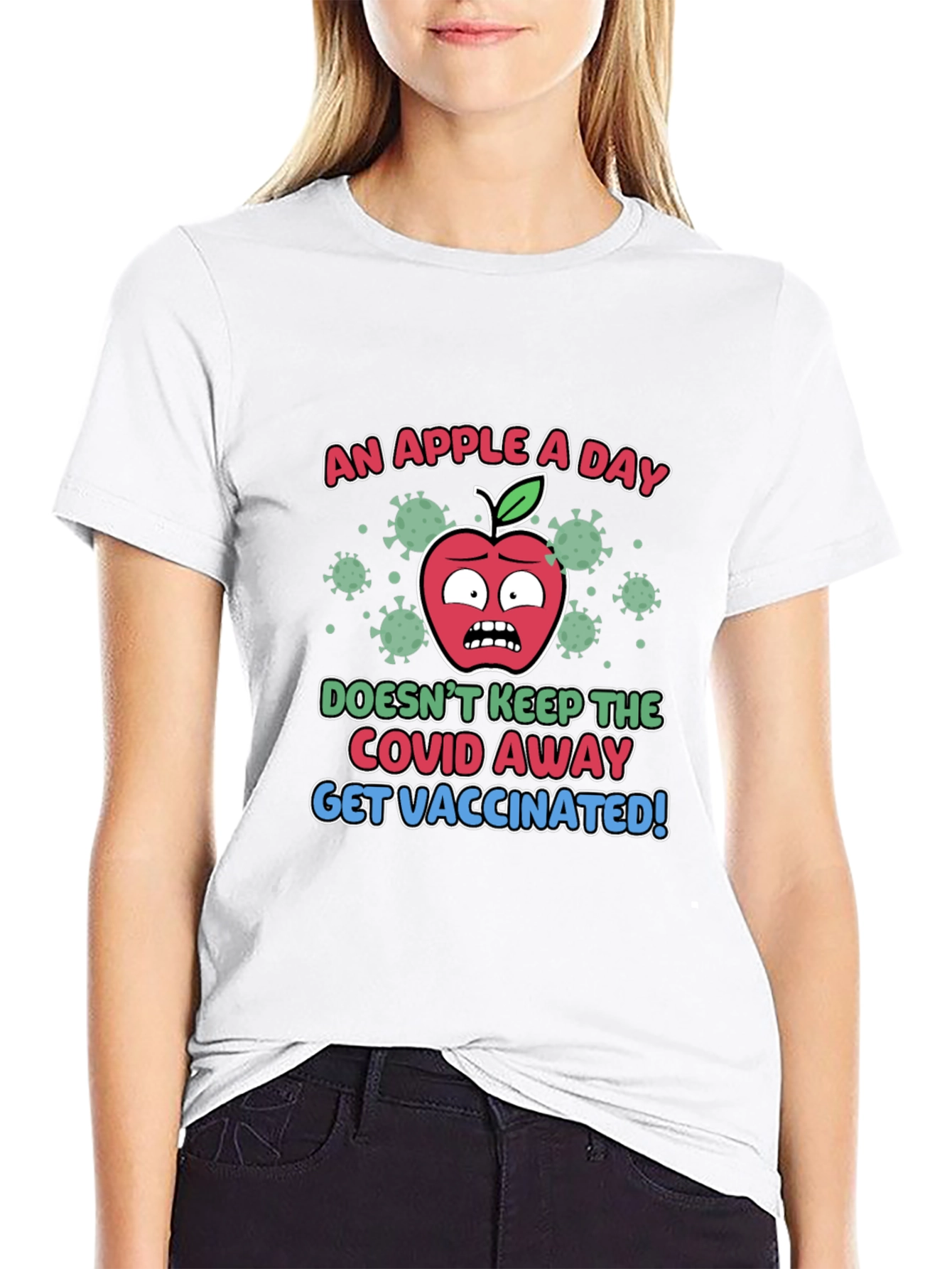 Get Vaccinated Apple Graphic T-Shirt