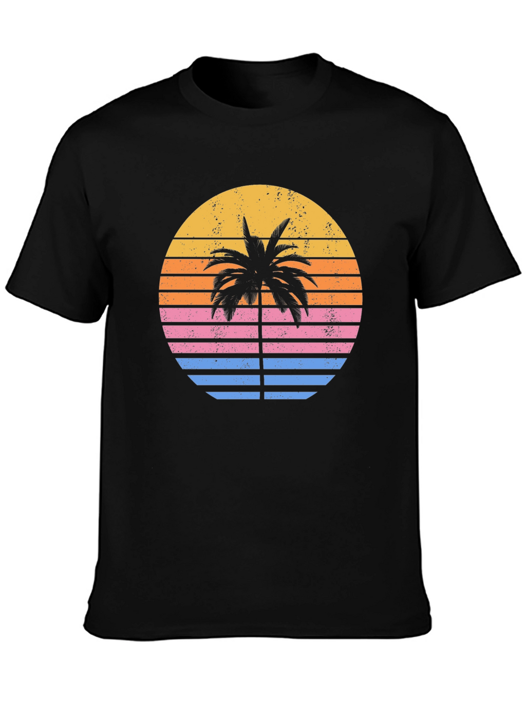 Retro Sunset Palm Tree Graphic T-Shirt