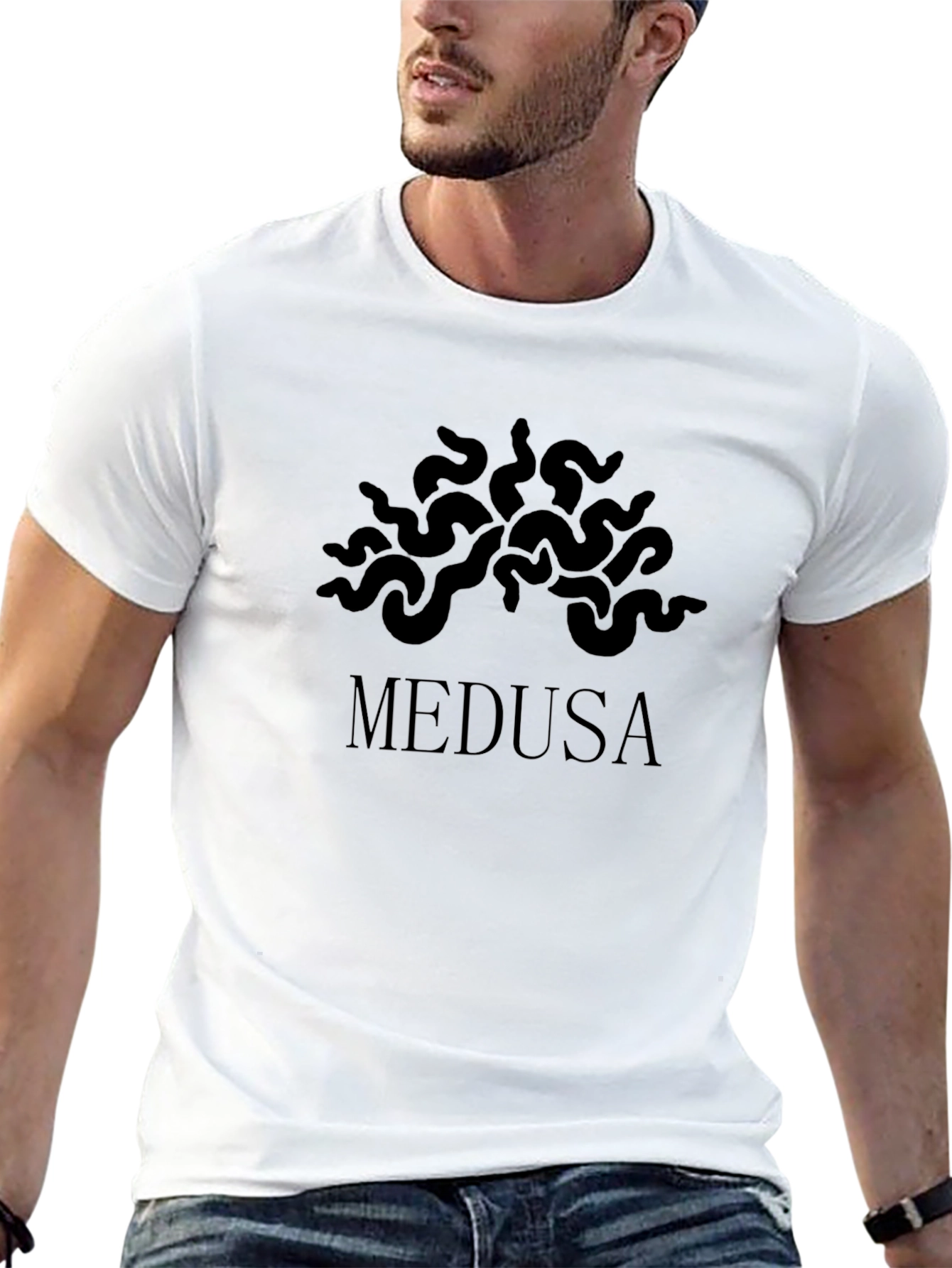 Medusa Graphic Tee - Black Cotton T-Shirt