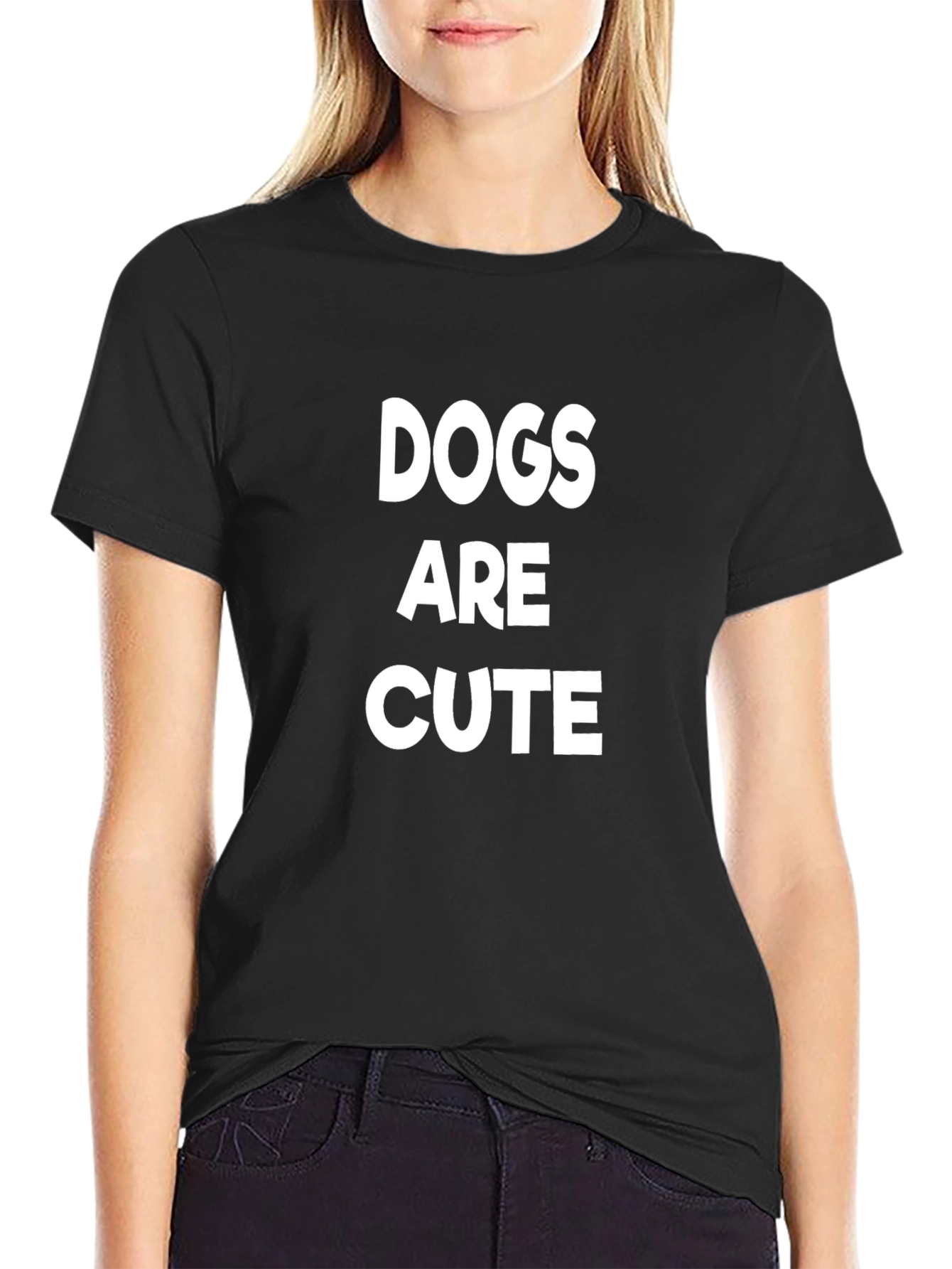 Dogs Are Cute Black Graphic Tee for Dog Lovers