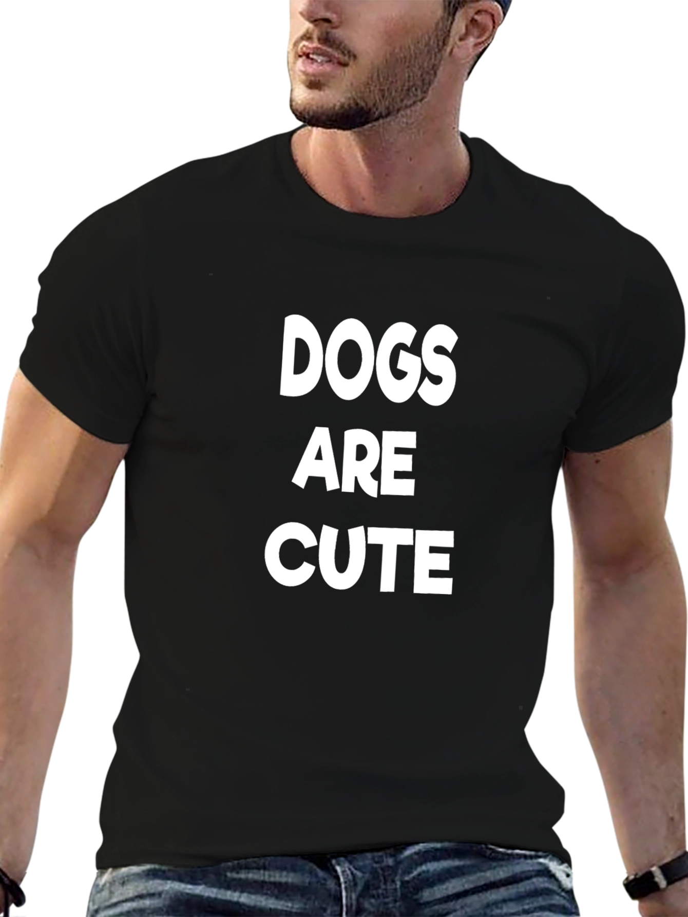 Dogs Are Cute Black Graphic Tee for Dog Lovers