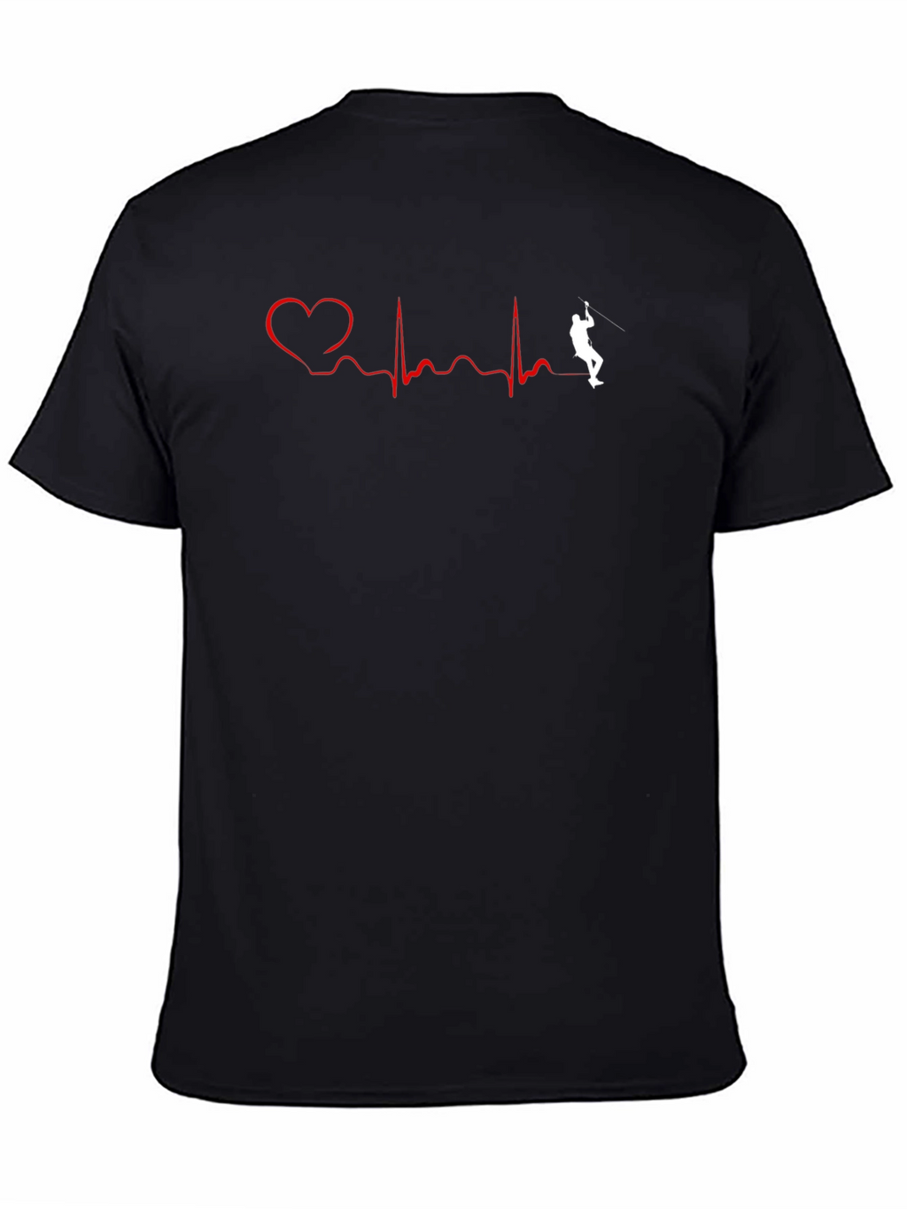 Climbing Heartbeat Graphic Tee - Black Crew Neck