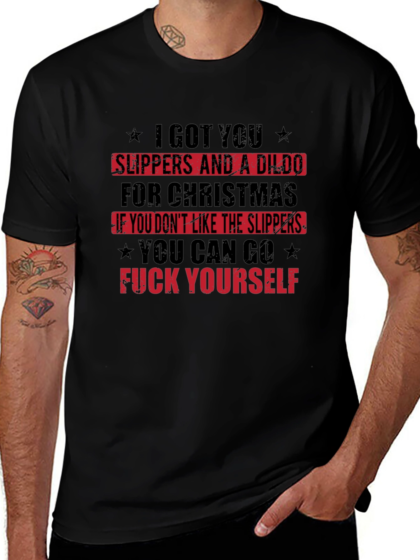 Offensive Christmas Slipper T-Shirt