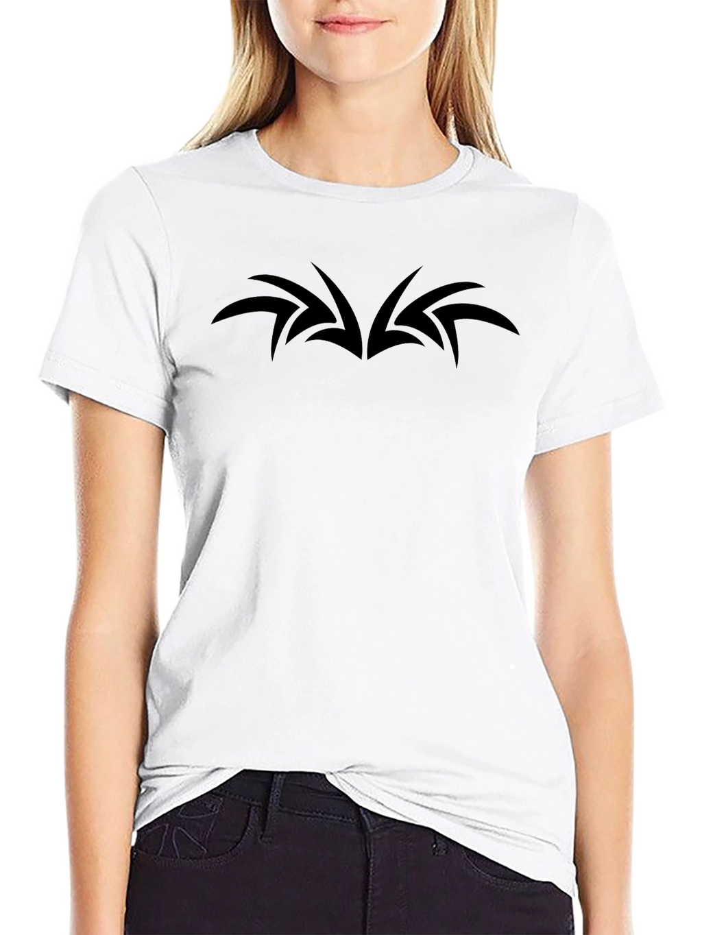 Mens Black T-Shirt - Abstract Wing Design