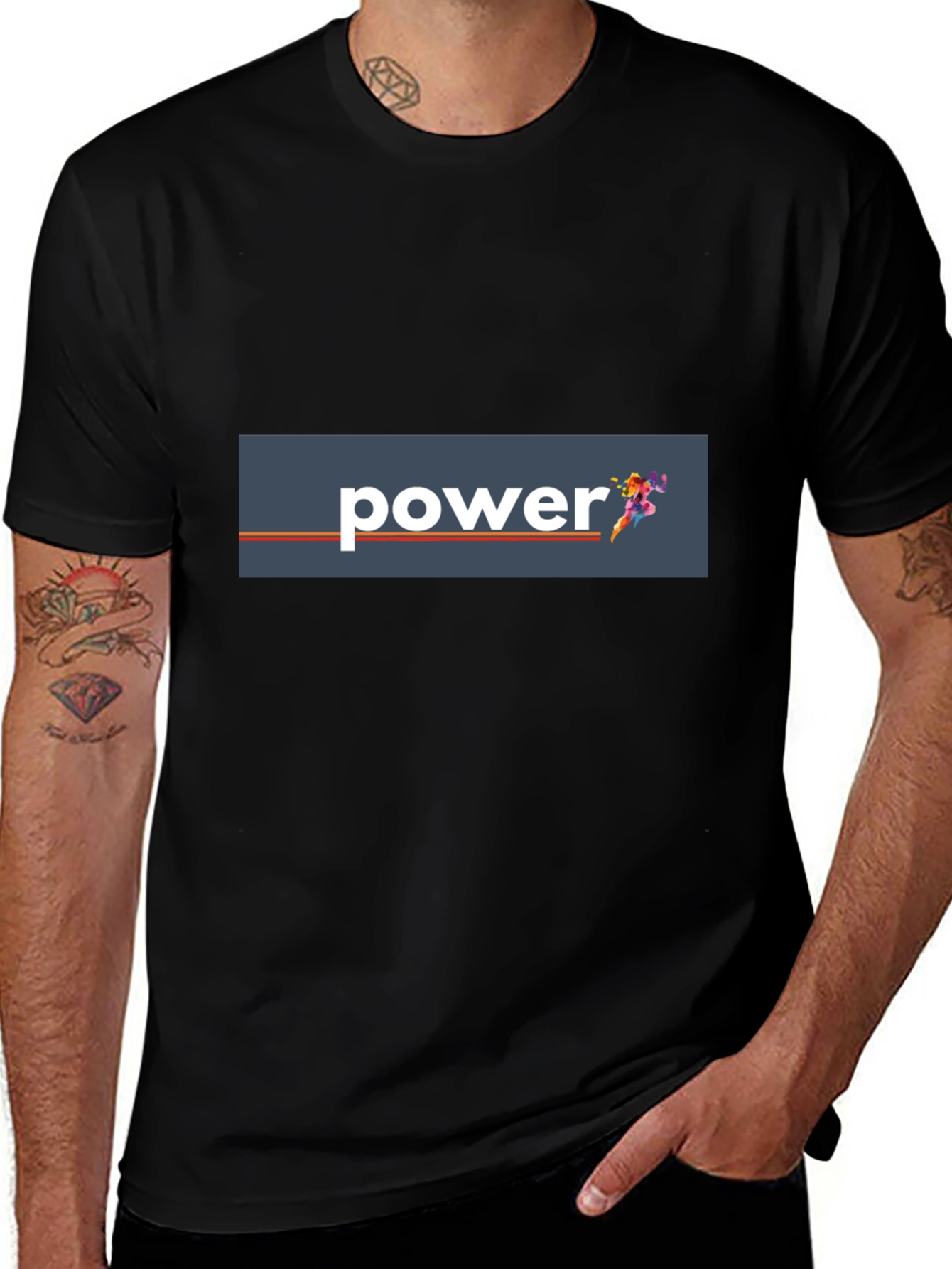 Power Graphic Tee - Mens Black T-Shirt