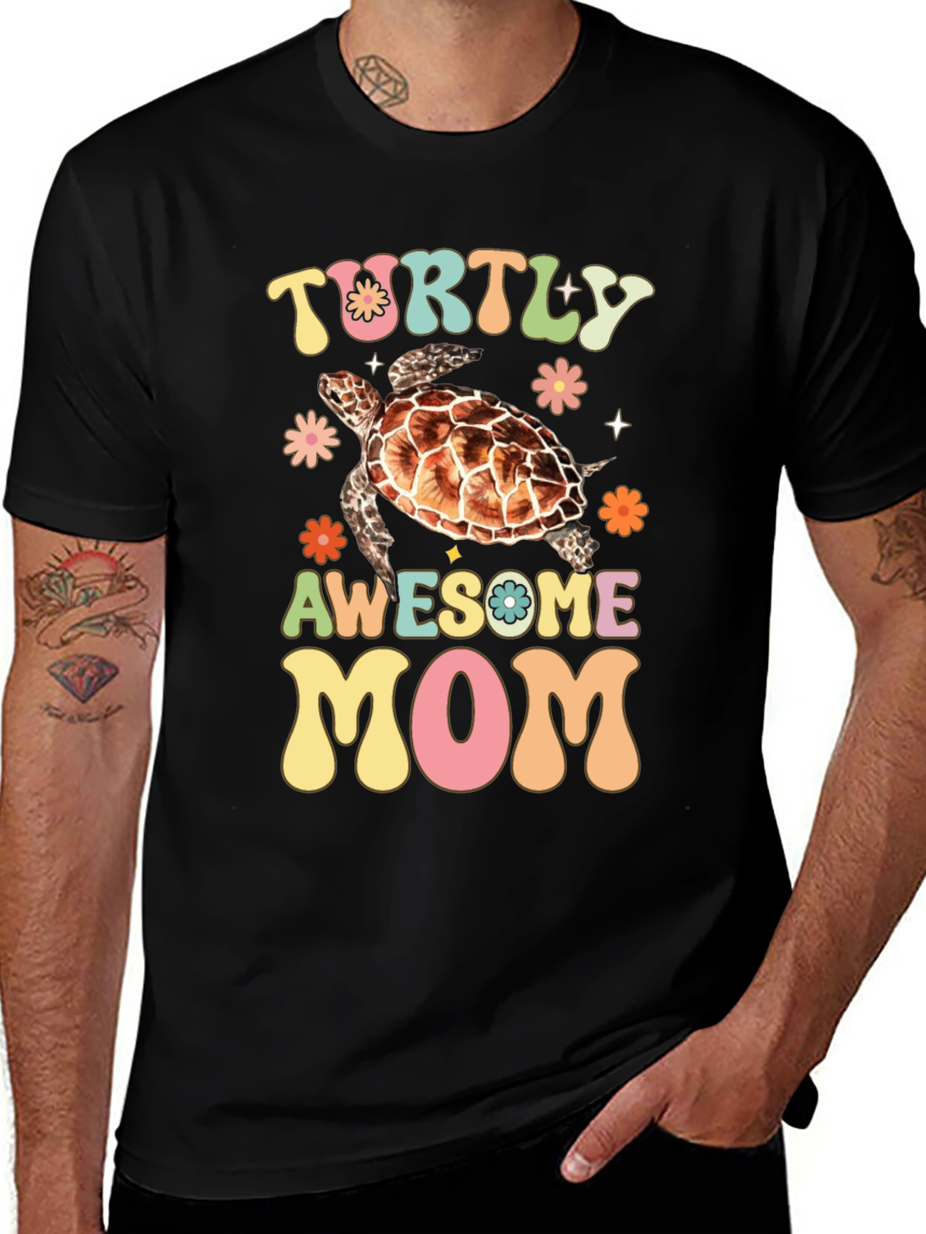 Turtly Awesome Mom Graphic T-Shirt