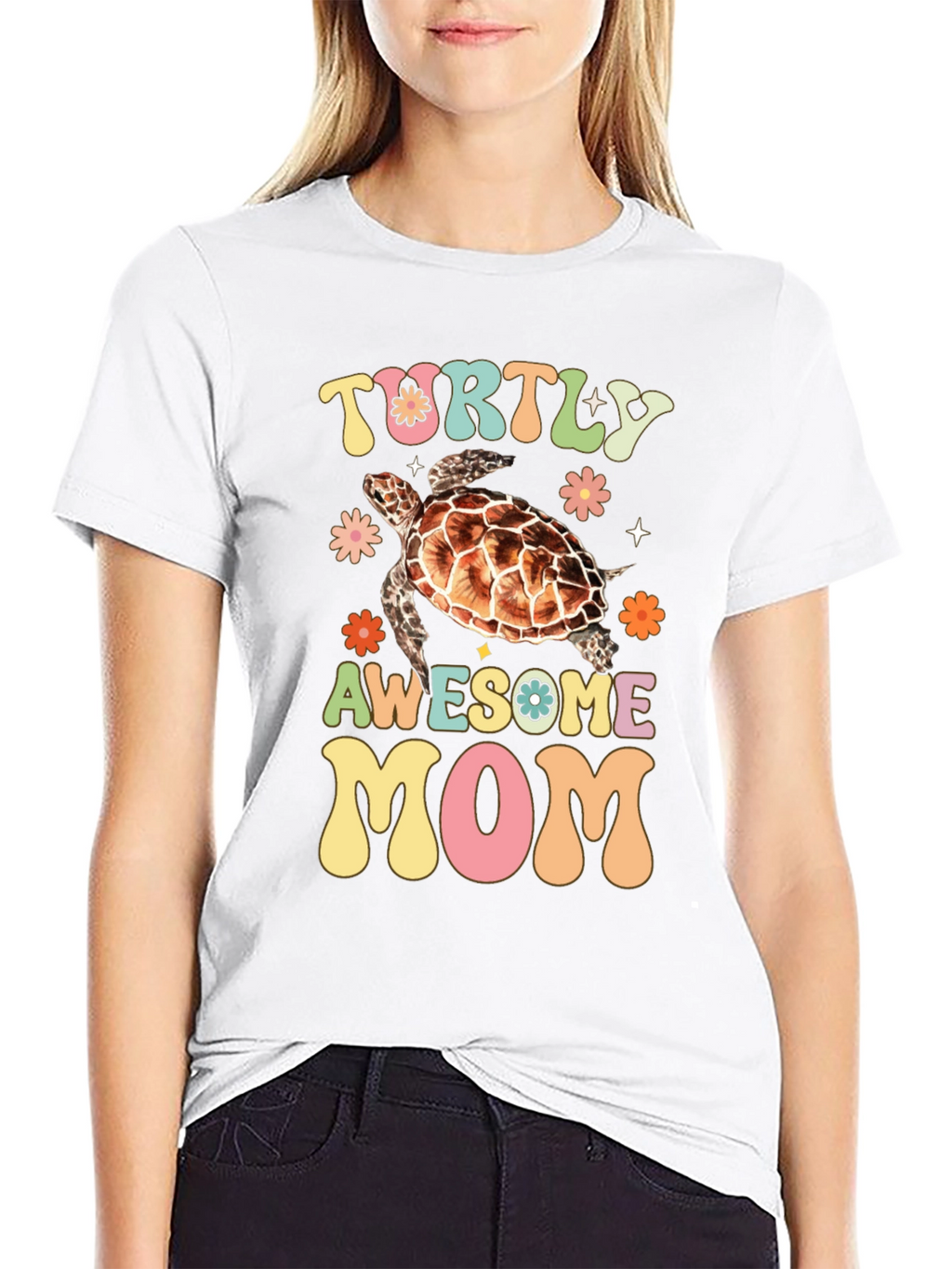 Turtly Awesome Mom Graphic T-Shirt