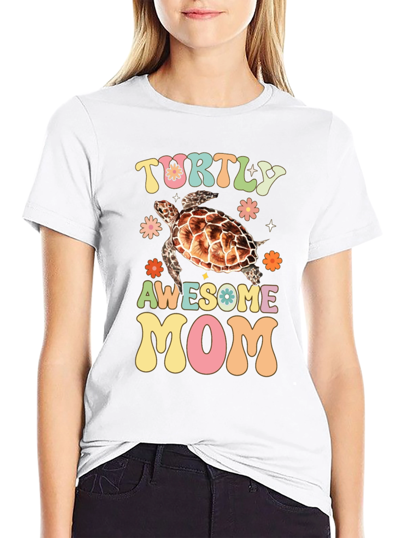Turtly Awesome Mom Graphic T-Shirt